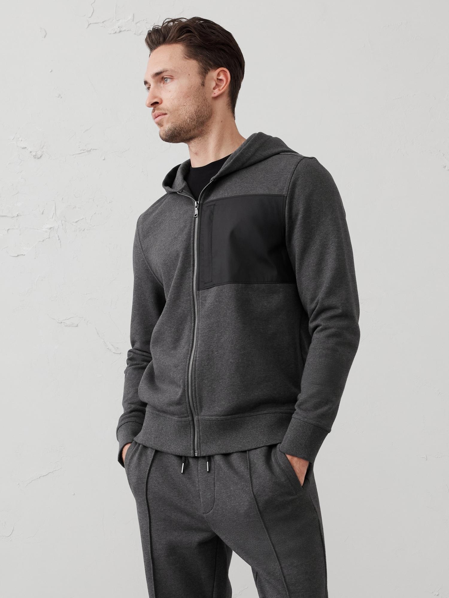 Mixed Media Zip Hoodie Product Image
