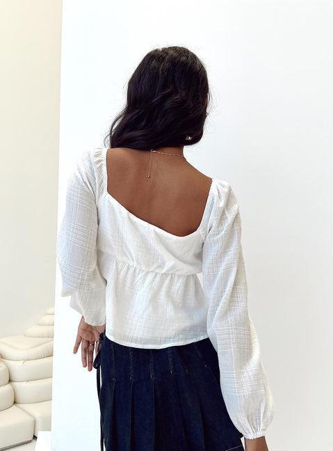Maxime Long Sleeve Top White Product Image