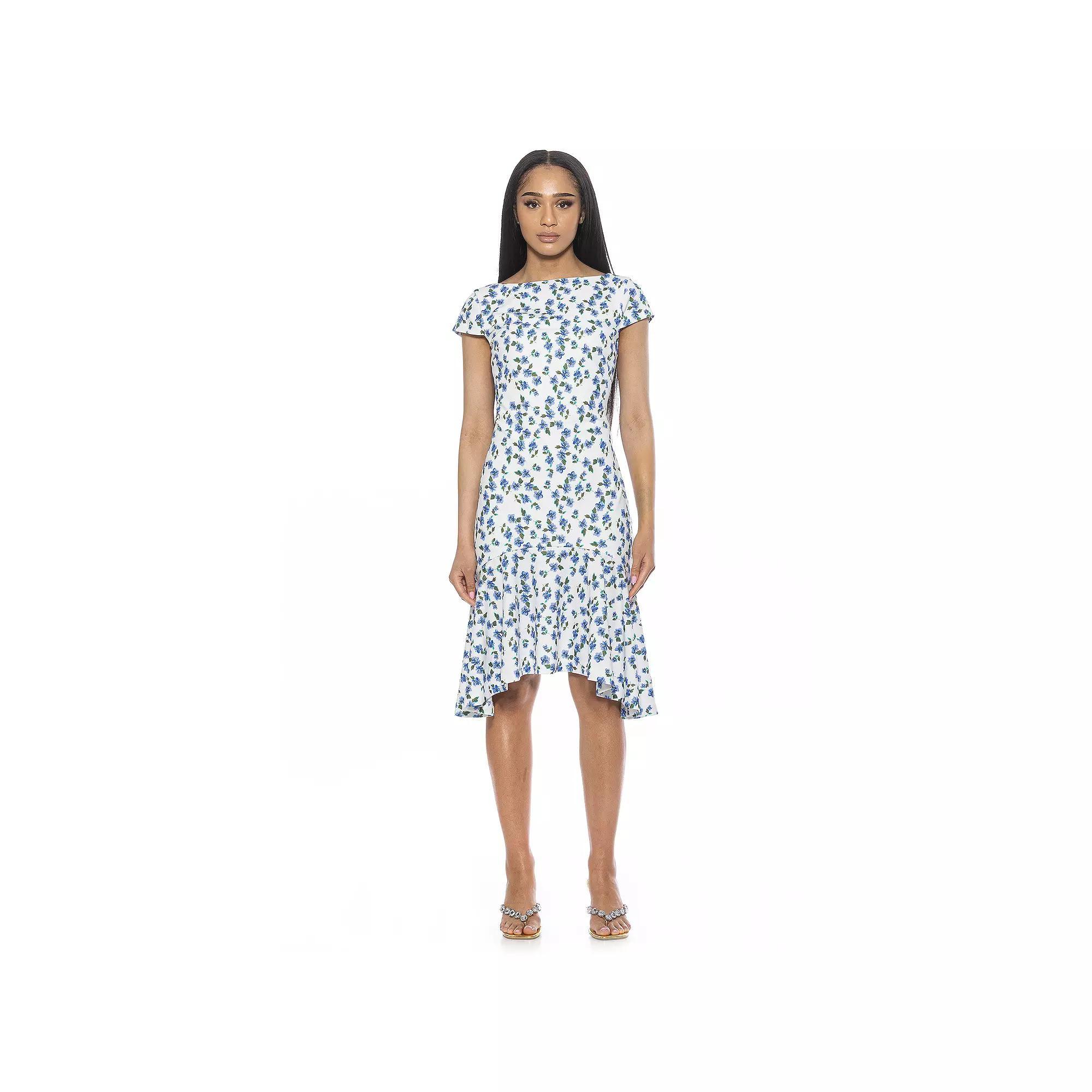 Women's ALEXIA ADMOR Renata Cap Sleeve Dropped Waist Flared Dress, Size: XS, Nude Product Image