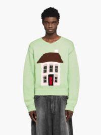 HOUSE' INTARSIA SWEATER in green | JW Anderson US  Product Image