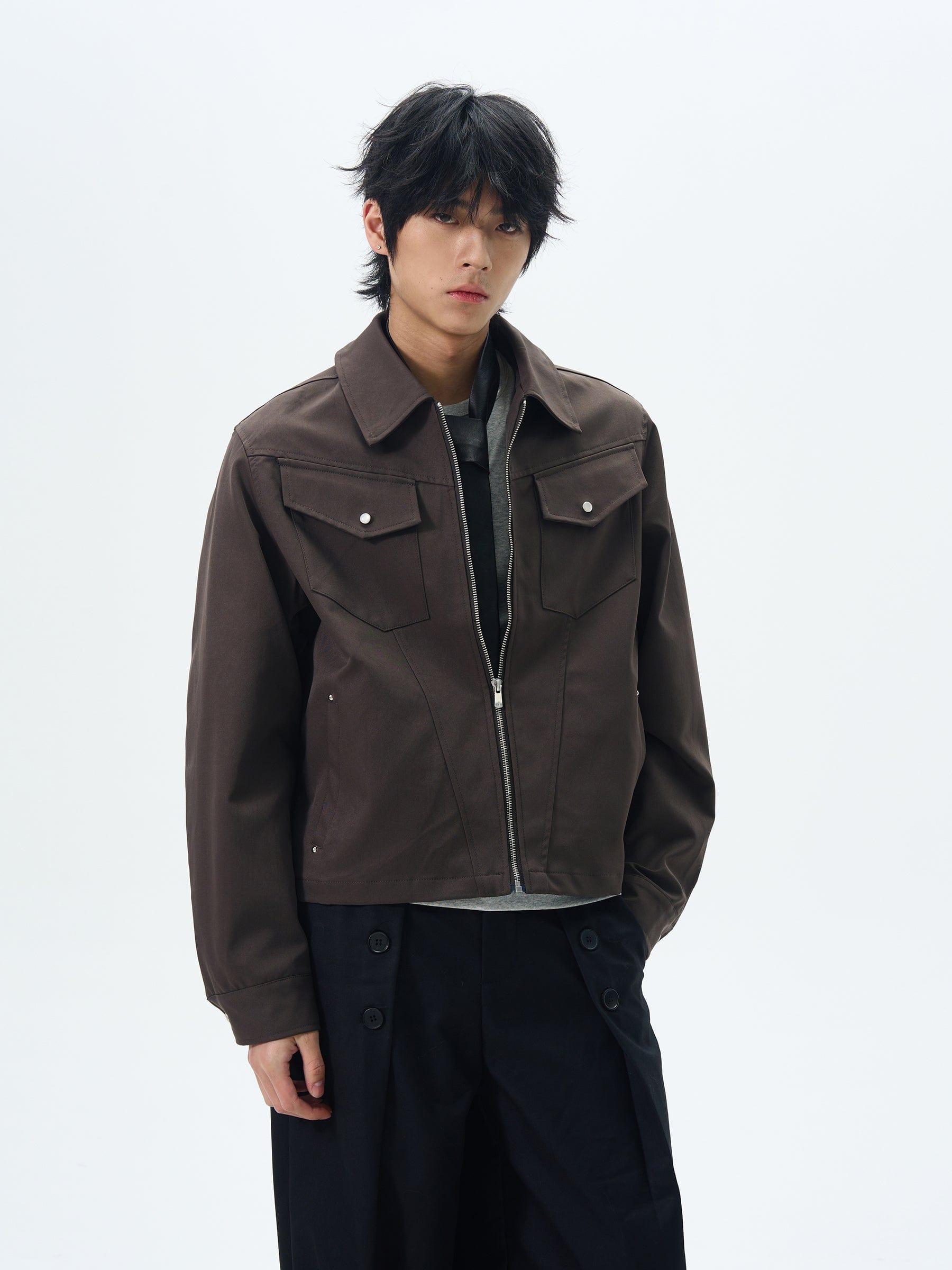 RT No. 12636 BROWN ZIP COLLAR JK Product Image