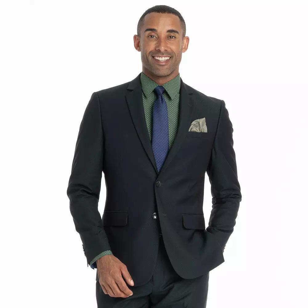 Mens Nick Graham Broadway Slim Fit Suit Jacket Green Birdseye Product Image