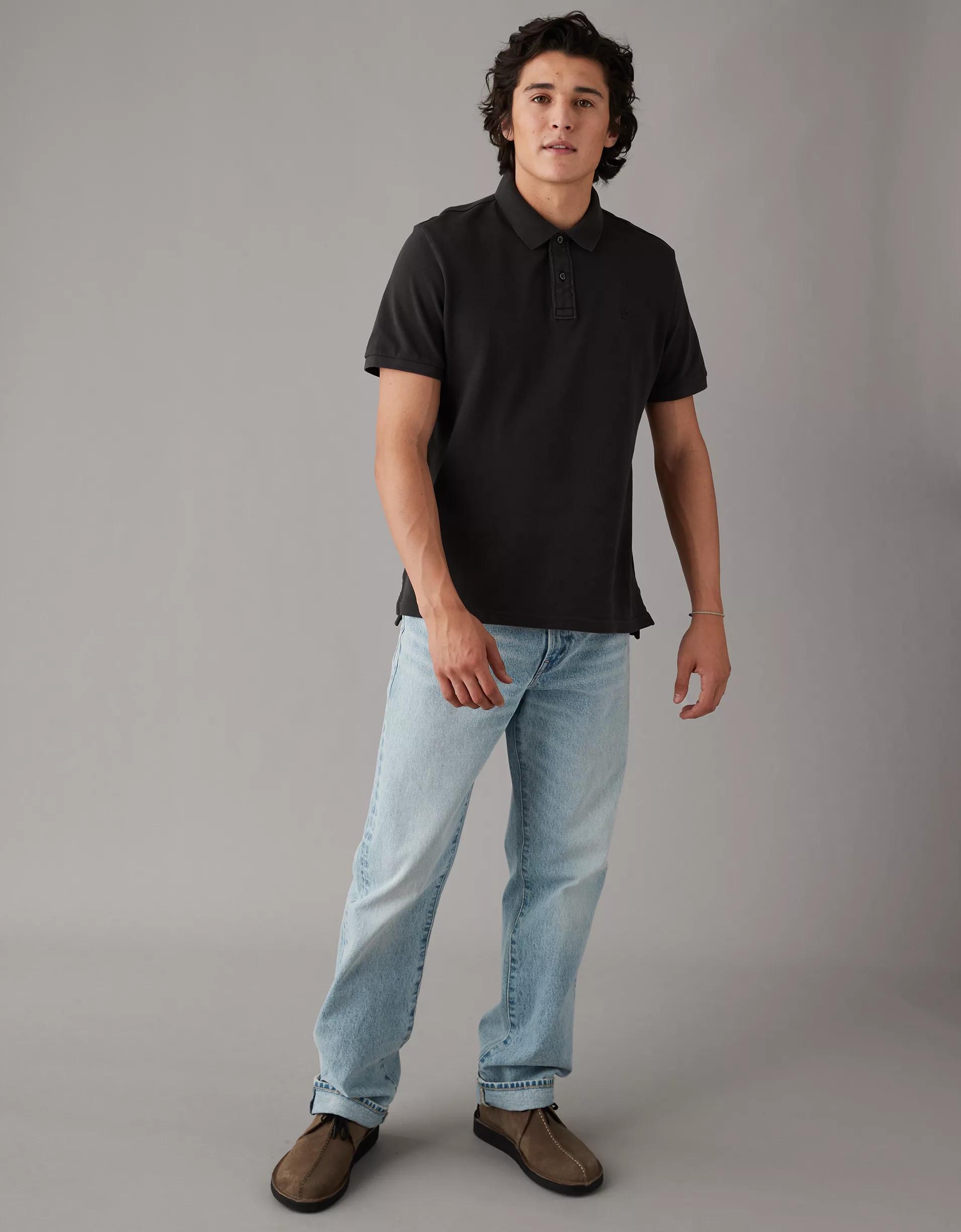 AE Lived-In Pique Polo Shirt Product Image