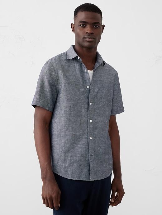 Slim Linen-Blend Shirt Product Image