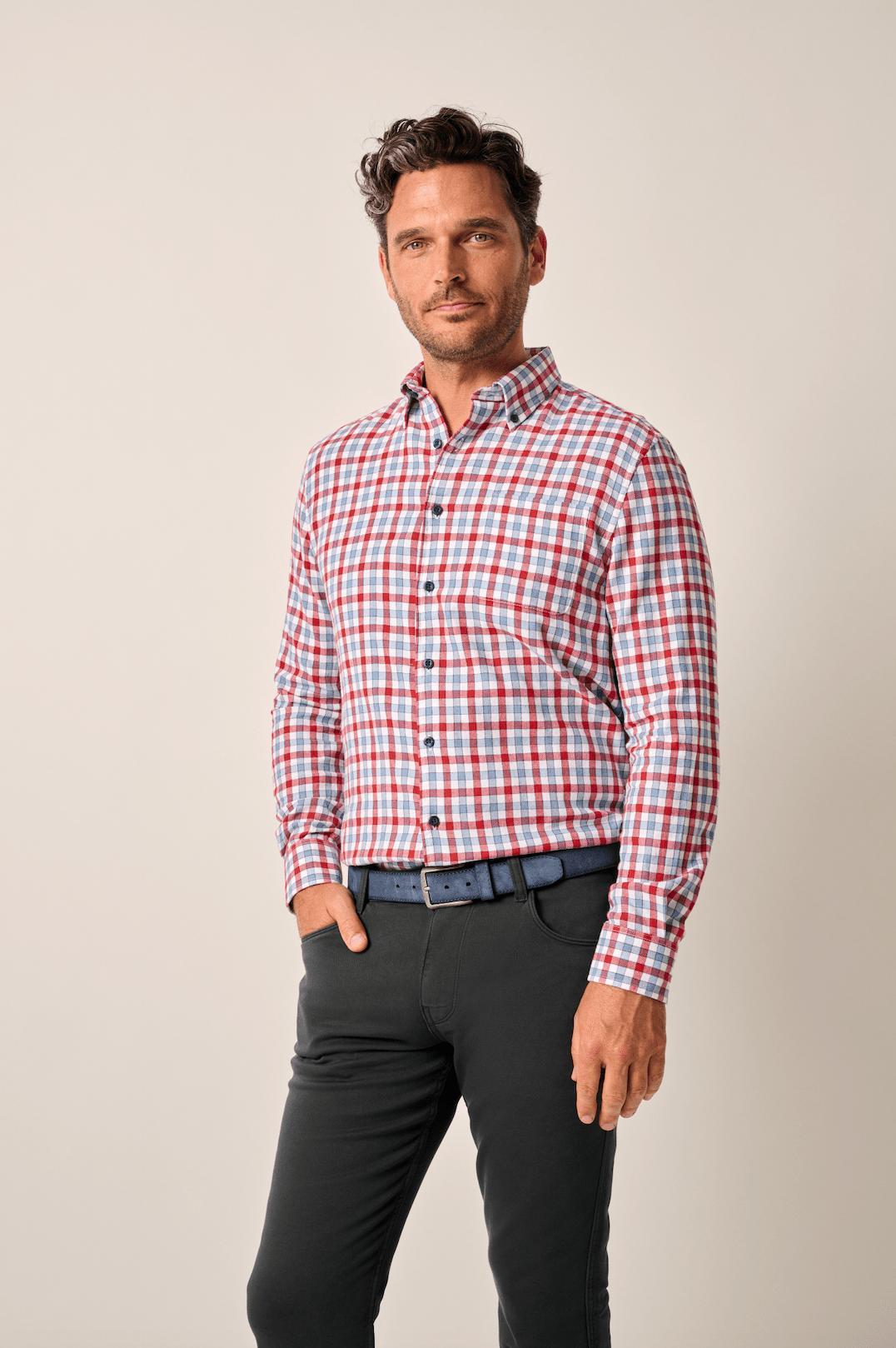 Tucked Cotton Blend Button Up Shirt - Millbank Male Product Image