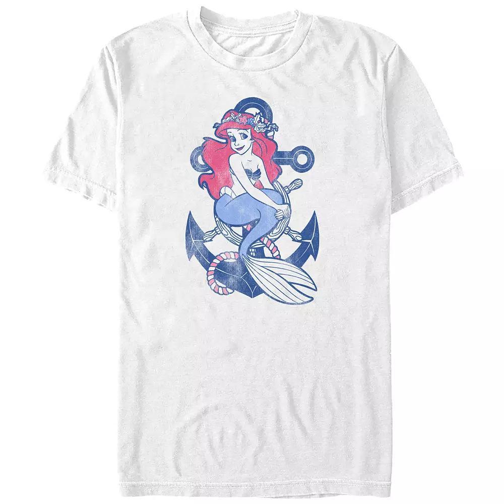 Disney's The Little Mermaid Nautic Ariel Juniors' Boyfriend Graphic Tee, Women's, Size: XXL, White Product Image