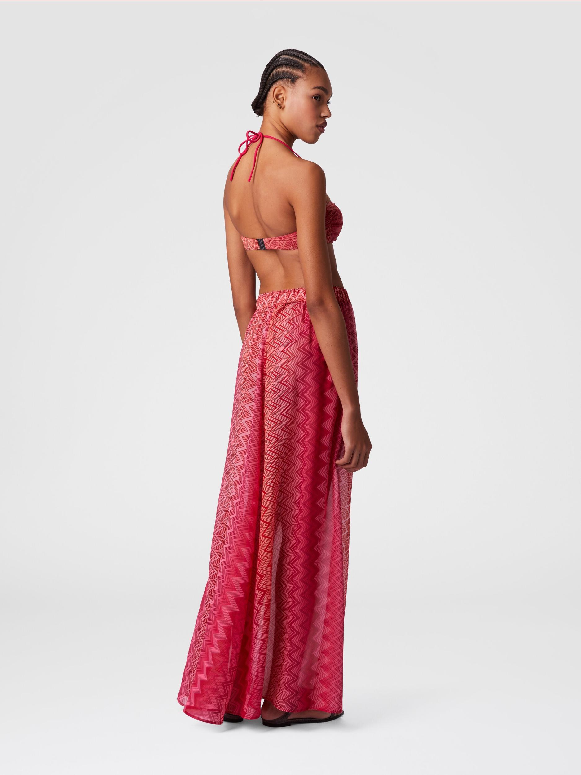 Long covered up skirt in printed silk with front closure Product Image