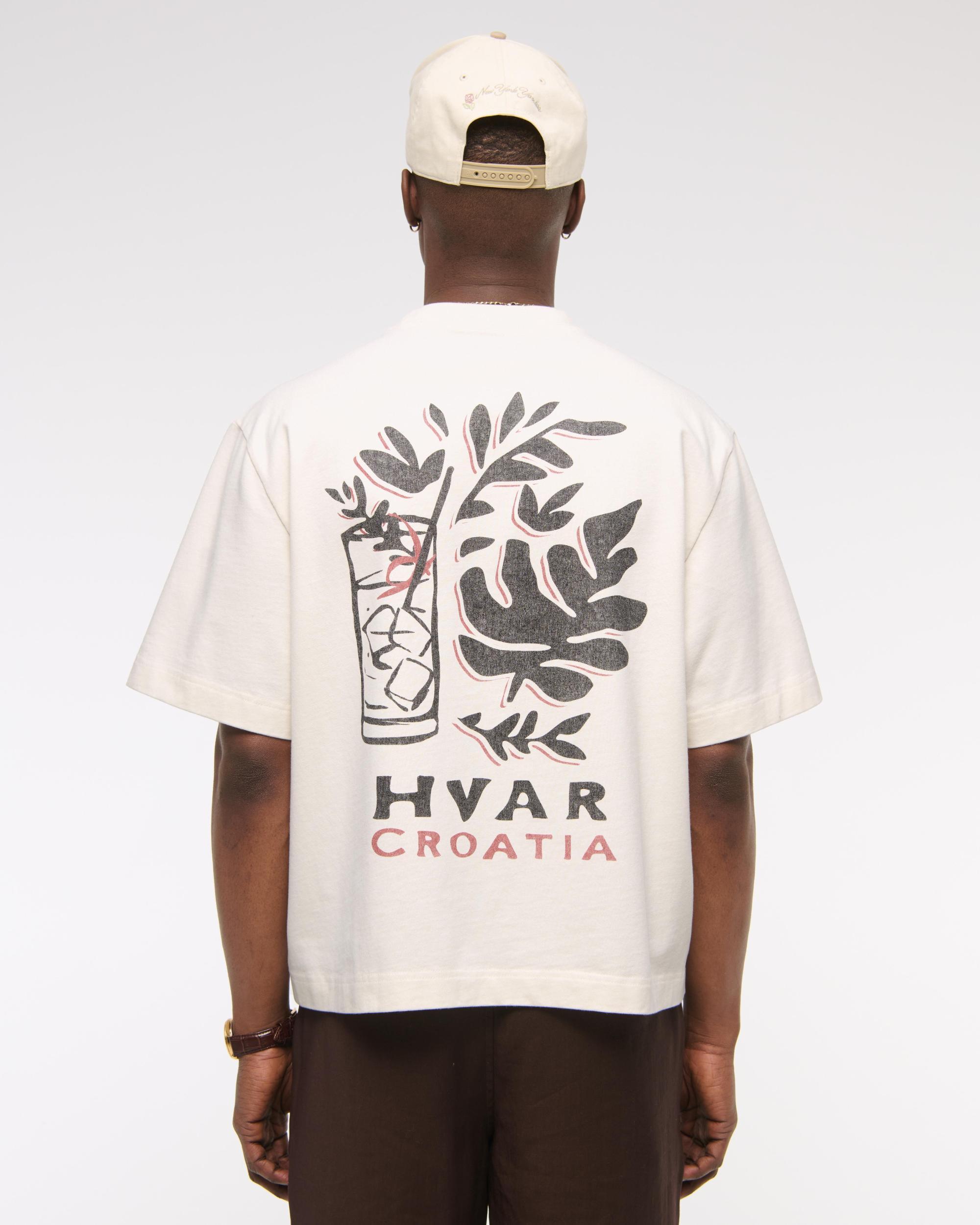 Premium Heavyweight Cropped Beach Club Graphic Tee Product Image