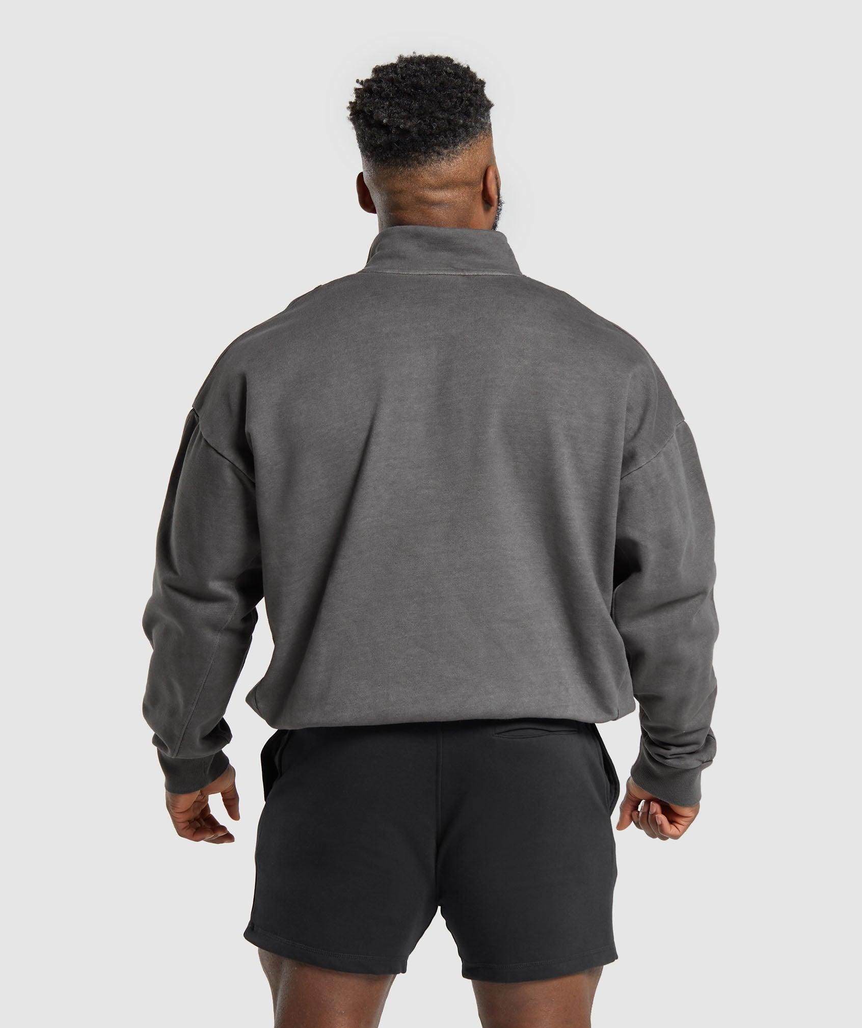 Gymshark Premium Legacy 1/4 Zip - Black Male Product Image