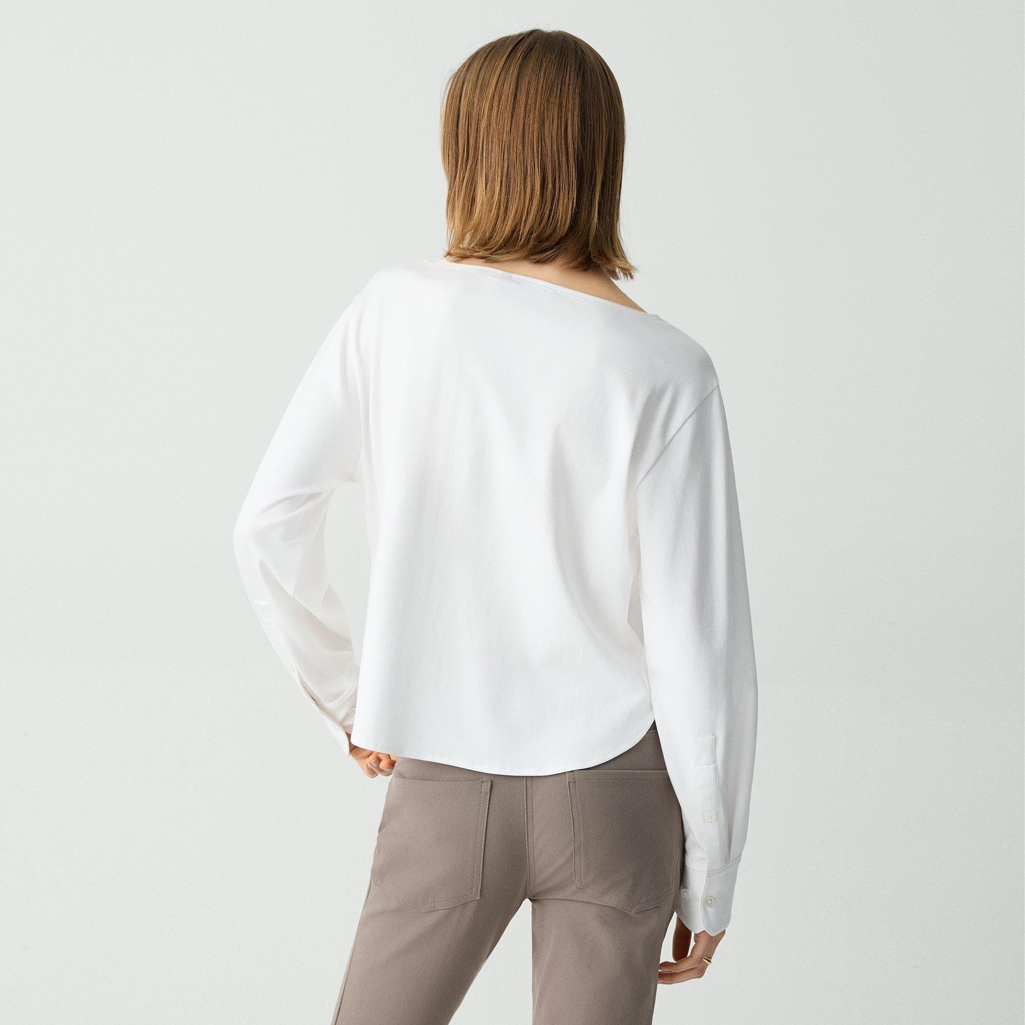Cotton Jersey Boatneck Top | Theory Product Image