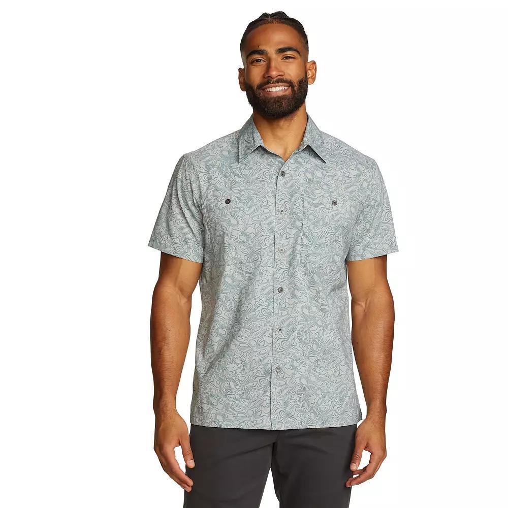 Men's Eddie Bauer Short Sleeve Rainier 3.0 Print Shirt, Size: Small, Dark Gray Product Image