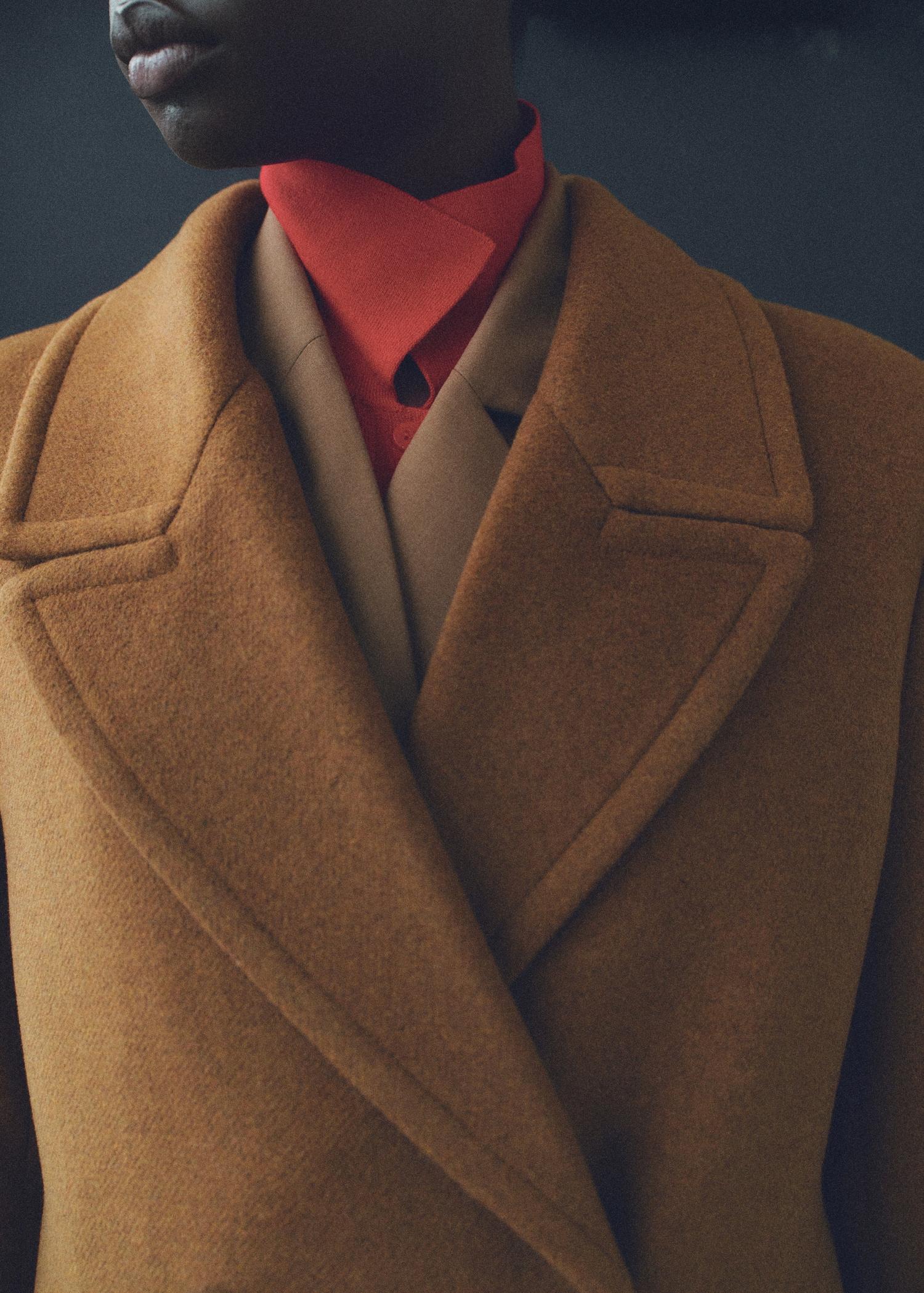 Double-breasted wool coat - Women | MANGO USA Product Image