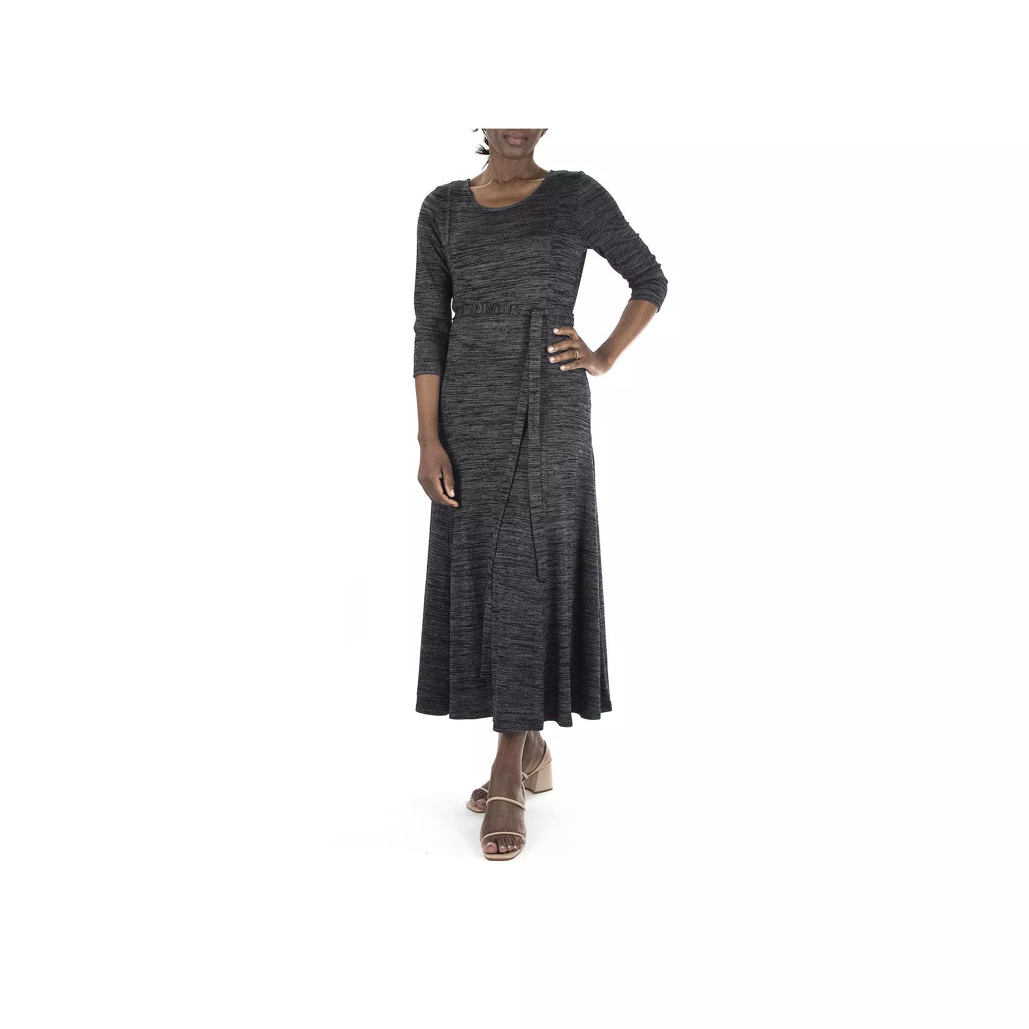 Women's Nina Leonard Sylvia Midi Dress, Size: XL, Dark Gray Product Image