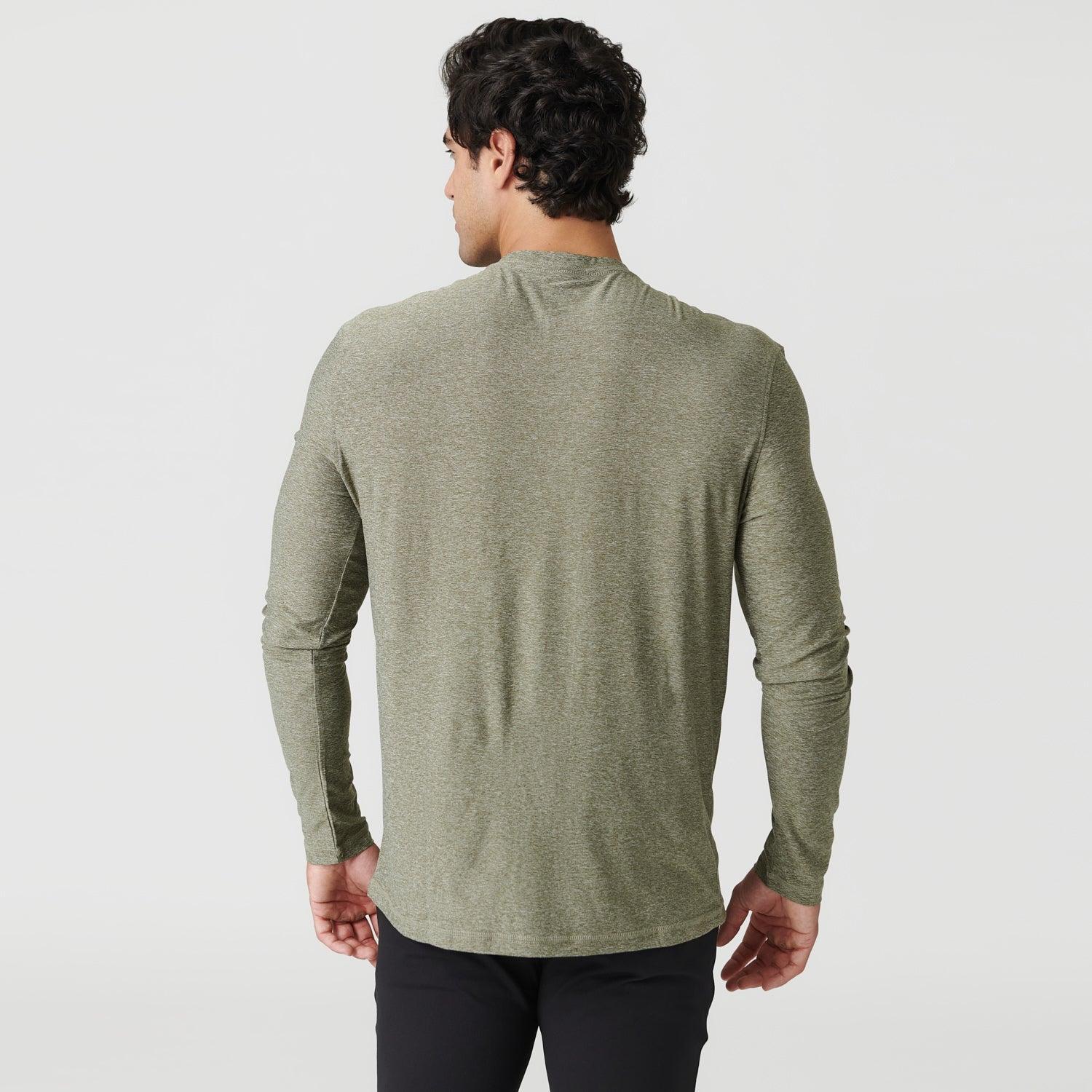 Heather Military Green Active Long Sleeve Crew T-Shirt Product Image