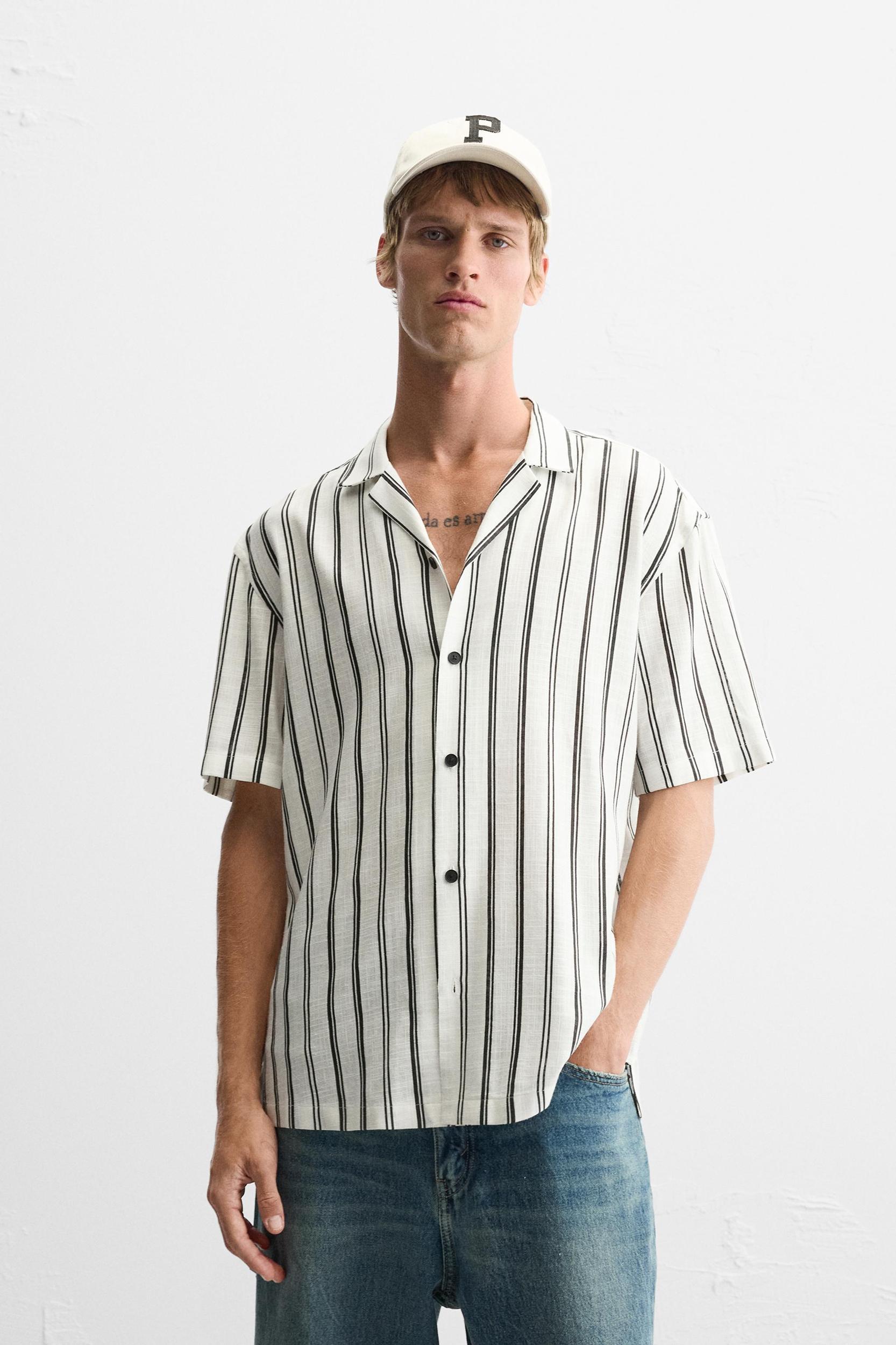 TEXTURED STRIPED SHIRT Product Image