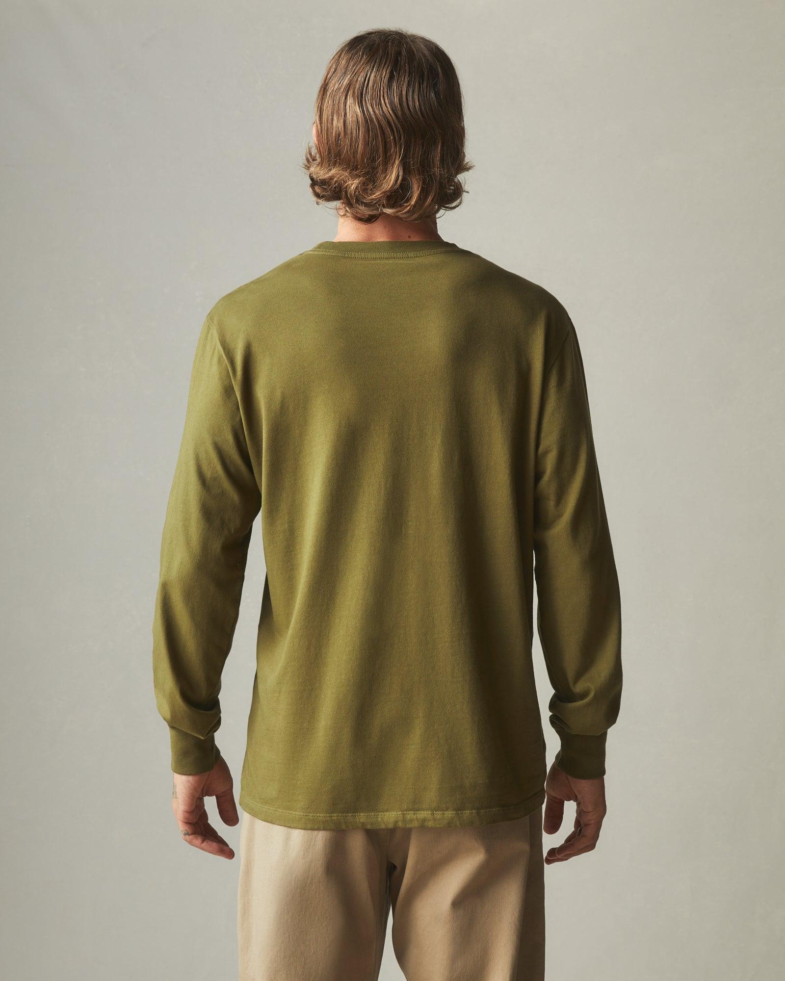 Men's Heavyweight Pocket Long Sleeve Tee - Rolling Moss Male Product Image