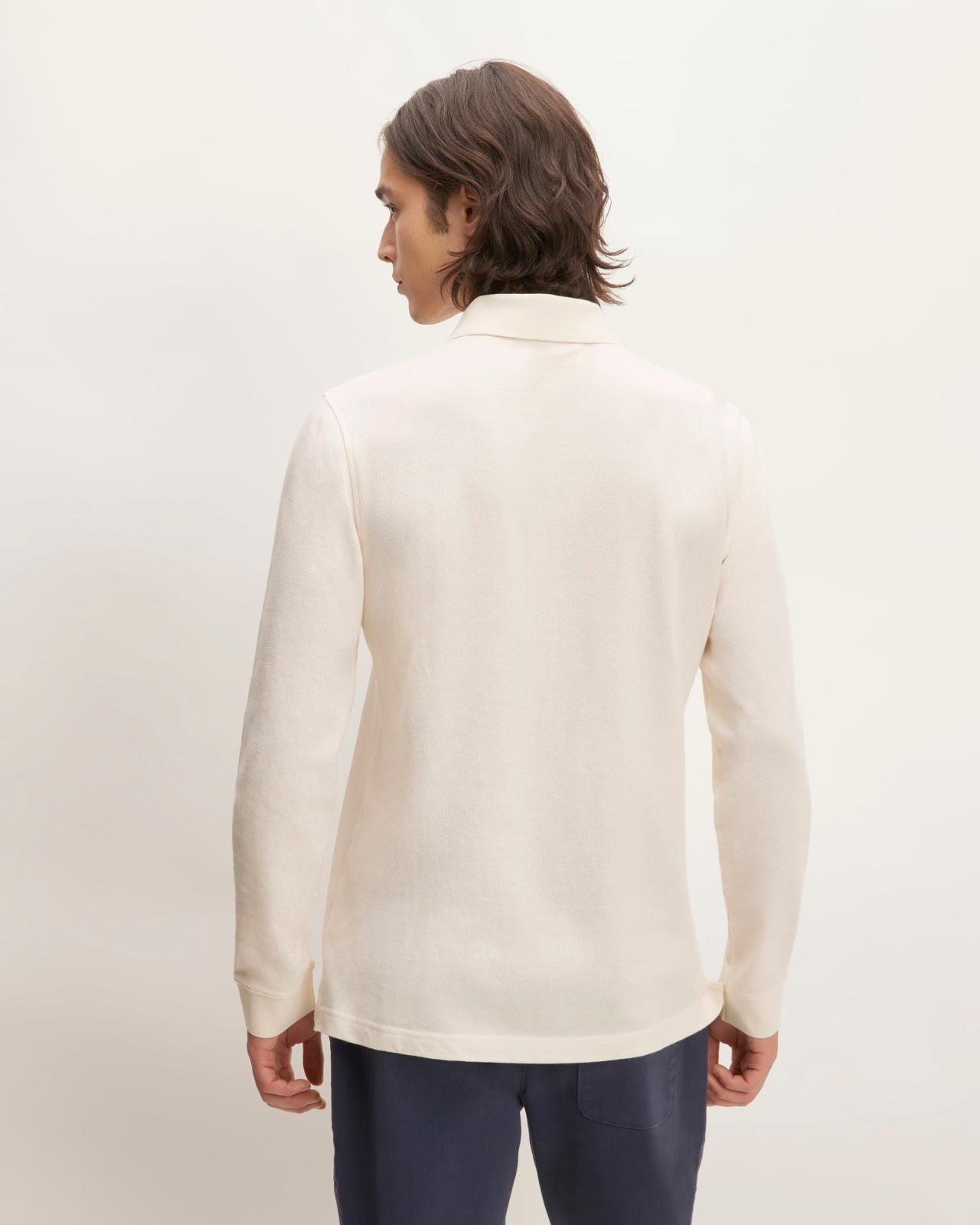 The Long-Sleeve Pique Polo Product Image