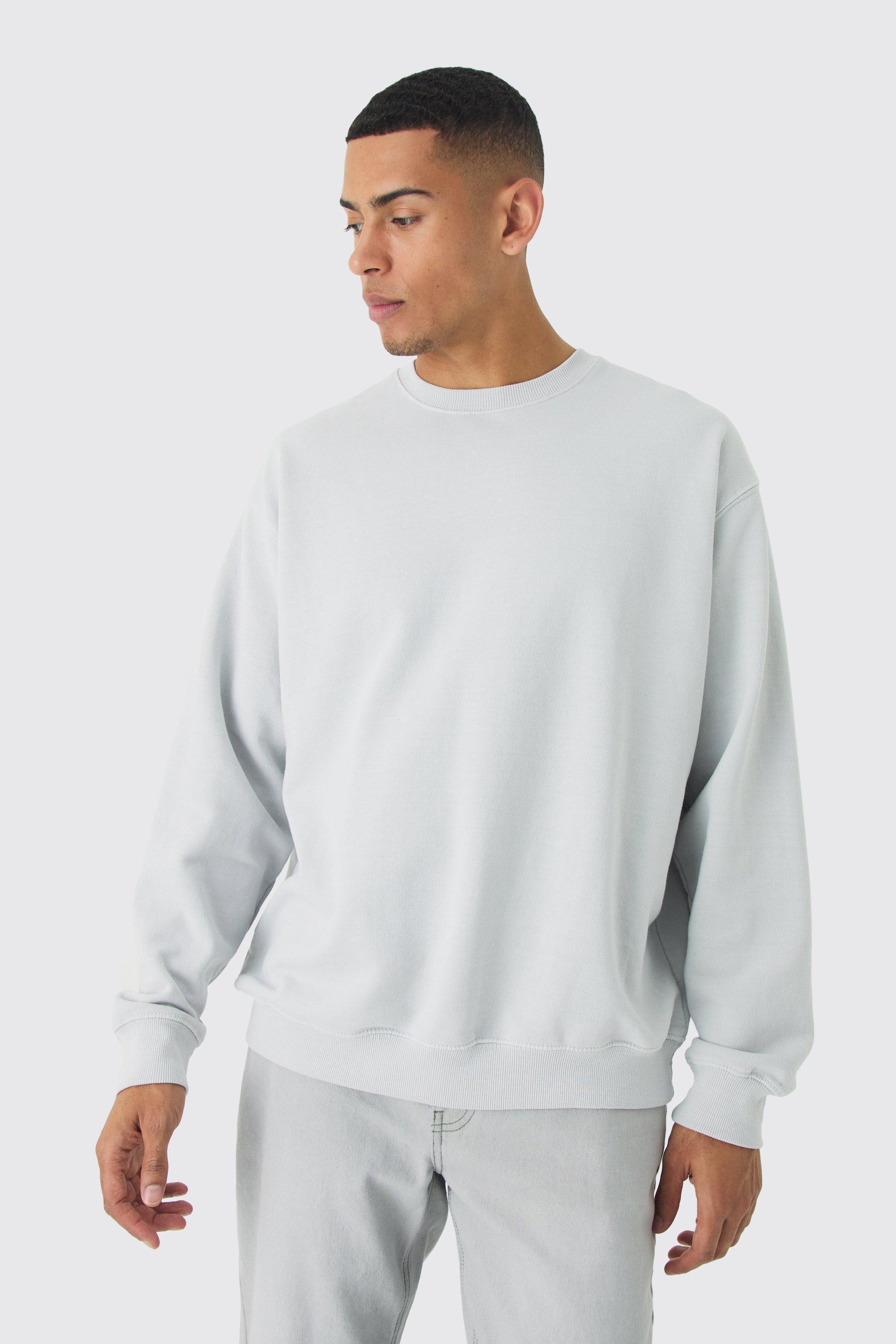 Mens Red Oversized Washed Sweatshirt, Red Product Image