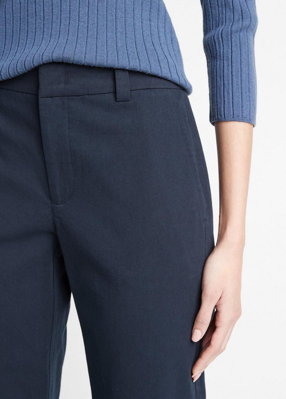 Low-Rise Washed Cotton Crop Pant Product Image