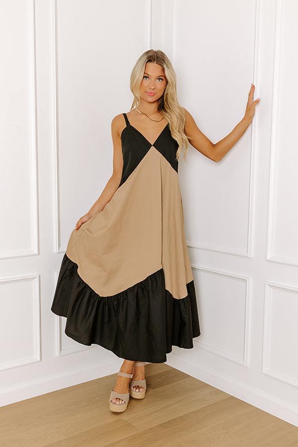 Casual Stroll Color Block Midi Dress Product Image