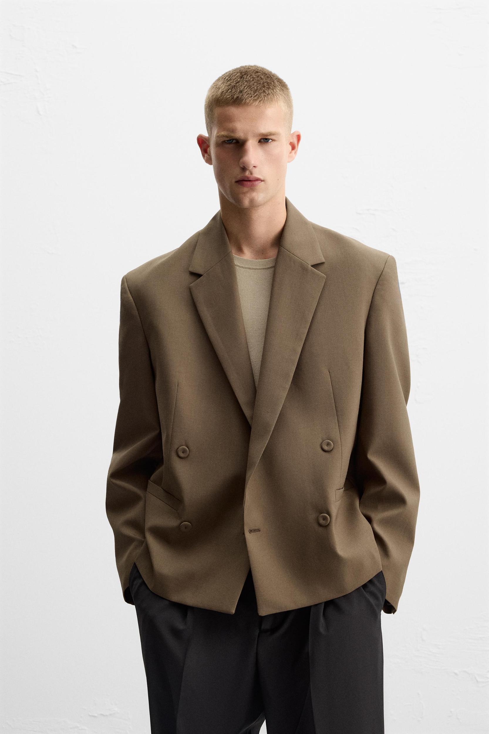 WOOL BLEND CROPPED FIT BLAZER Product Image
