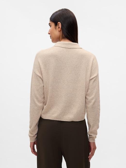 CashSoft Relaxed Polo Sweater Product Image