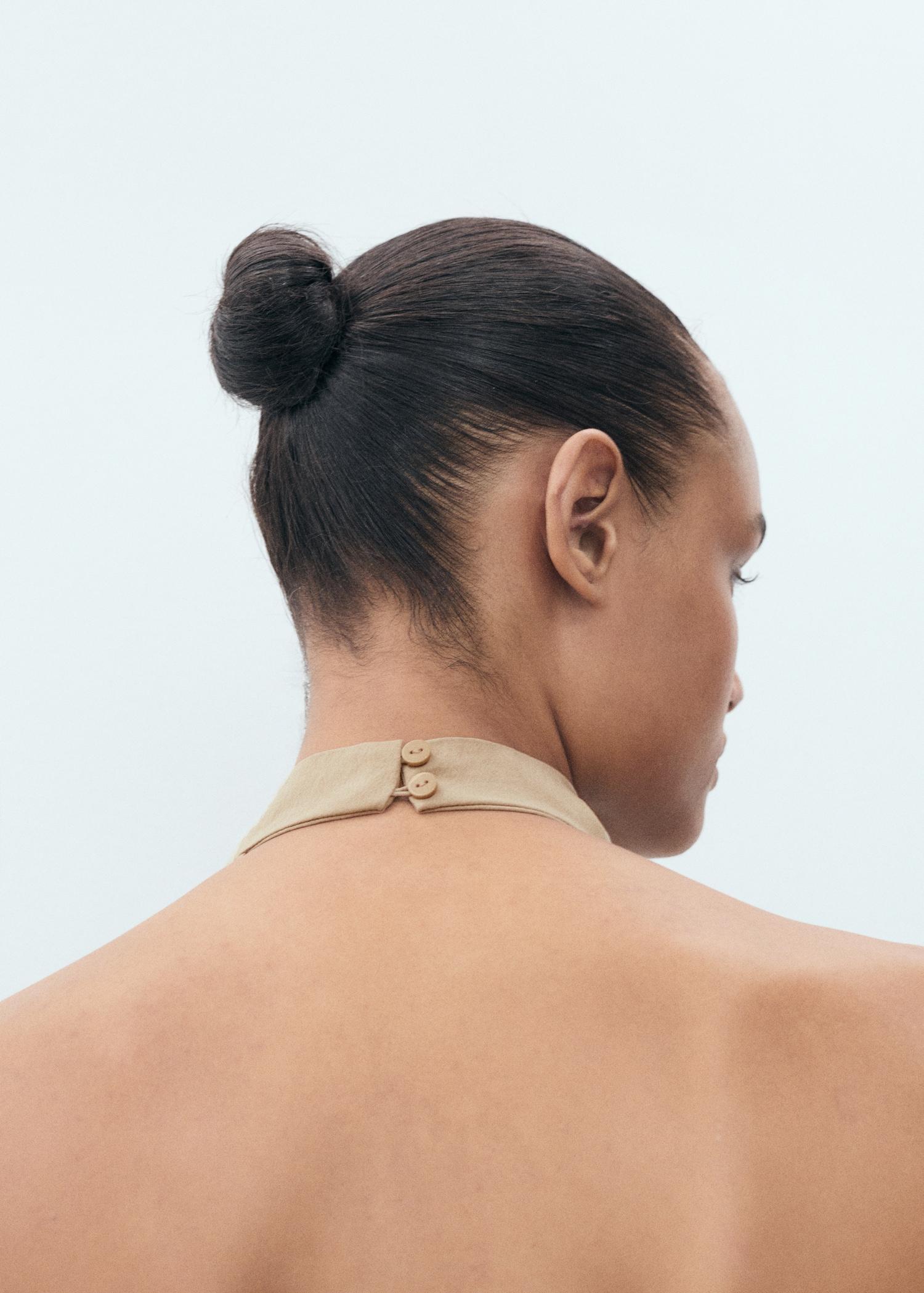 Lyocell top with draped neck - Women | MANGO USA Product Image