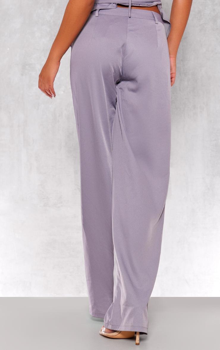 Blue Grey Woven Pocket Detail Straight Leg Pant Product Image