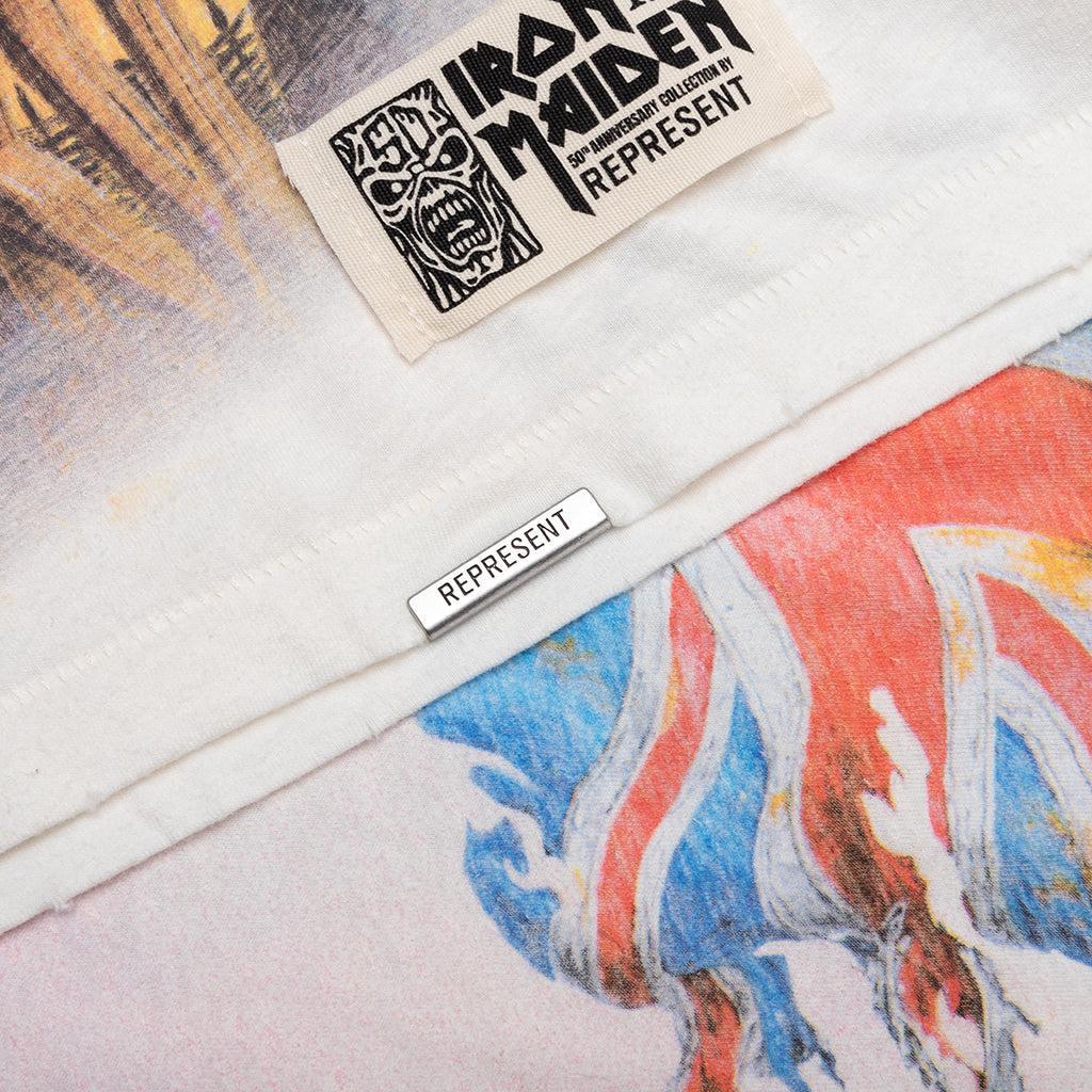 Represent x Iron Maiden Steed T-Shirt - Flat White Male Product Image