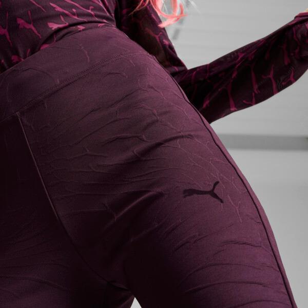 PUMA DARE TO Women's Textured Leggings in Midnight Plum/Aop Product Image