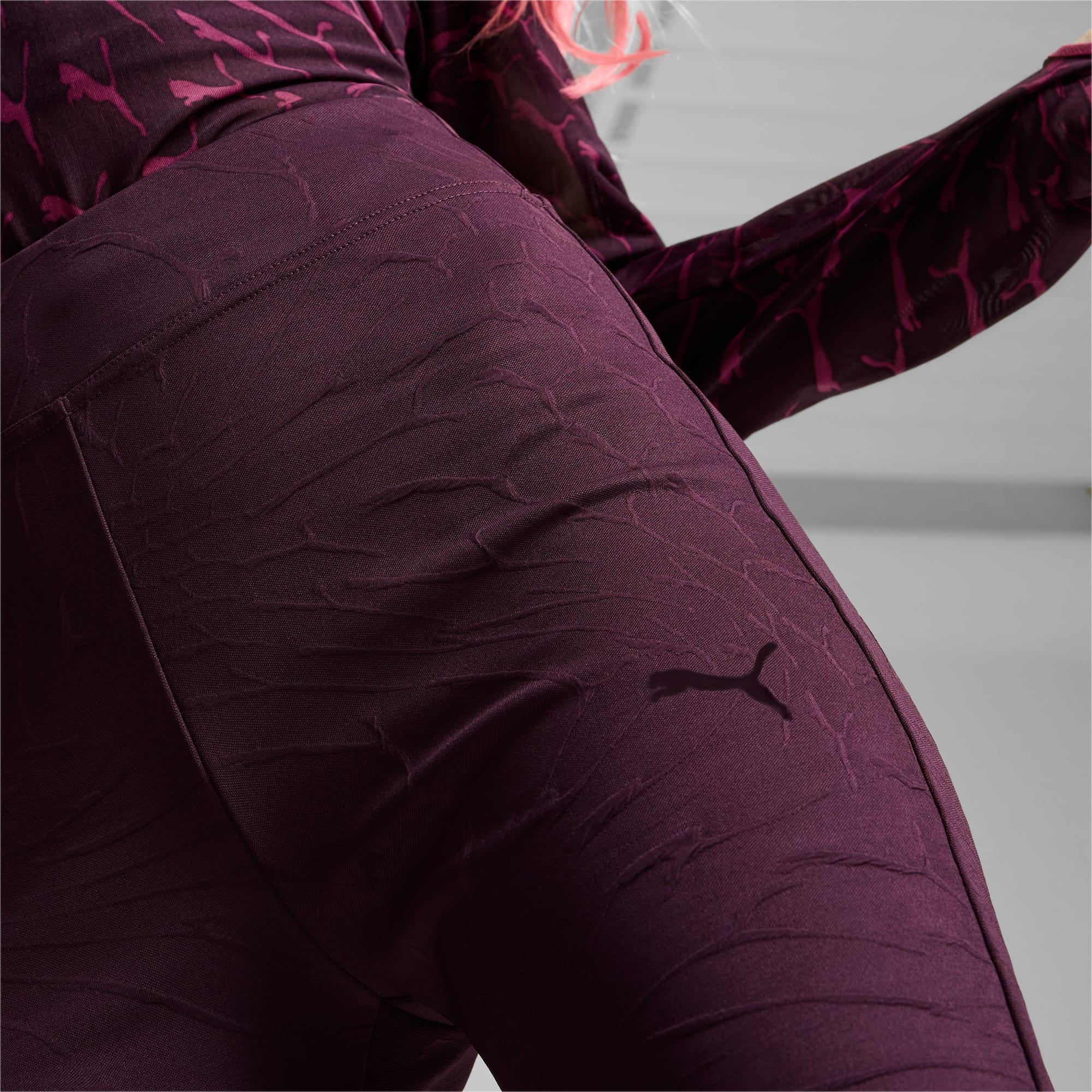 PUMA DARE TO Women's Textured Leggings in Midnight Plum/Aop Product Image