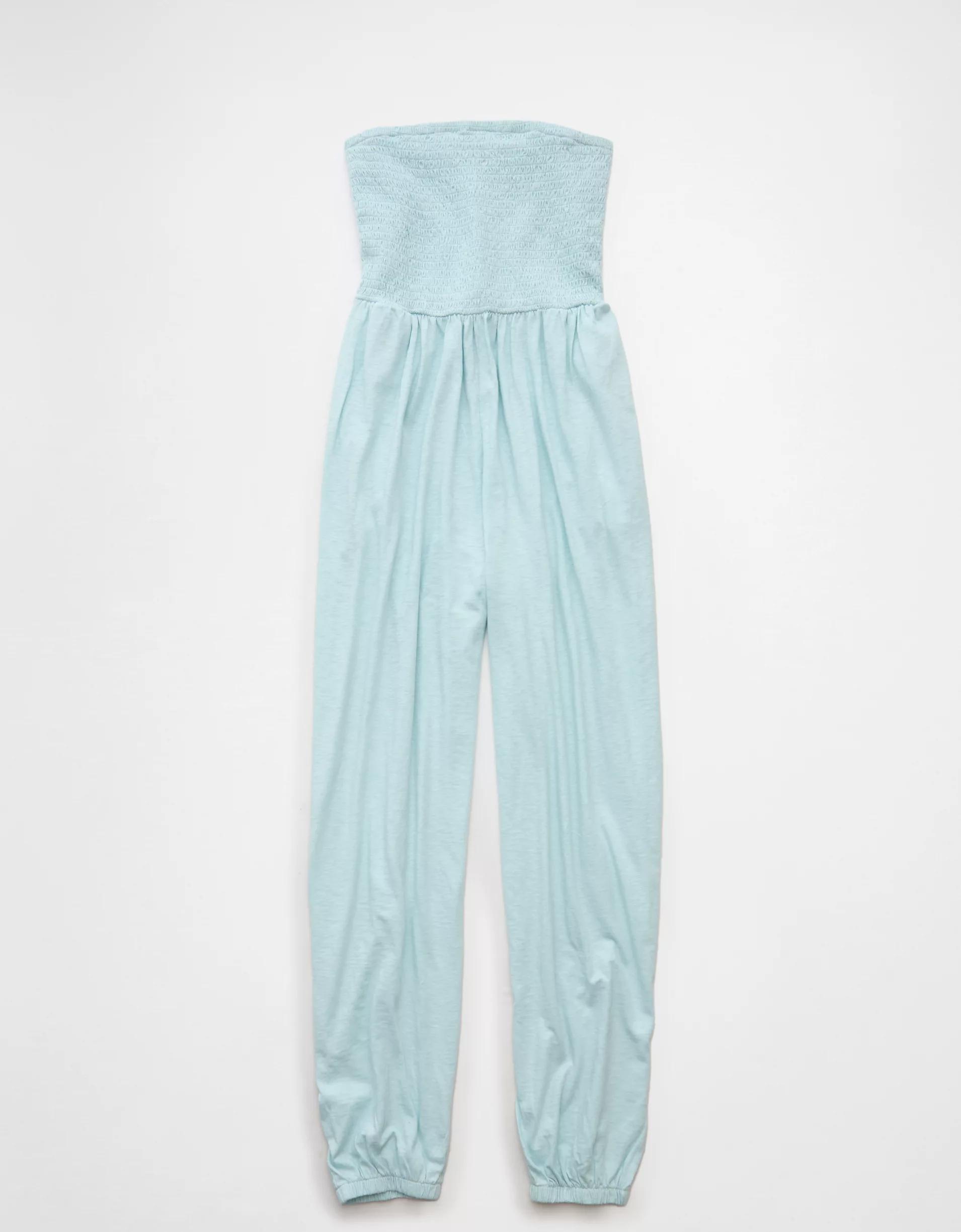 AE Sunchaser Knit Smocked Tube Jumpsuit Product Image