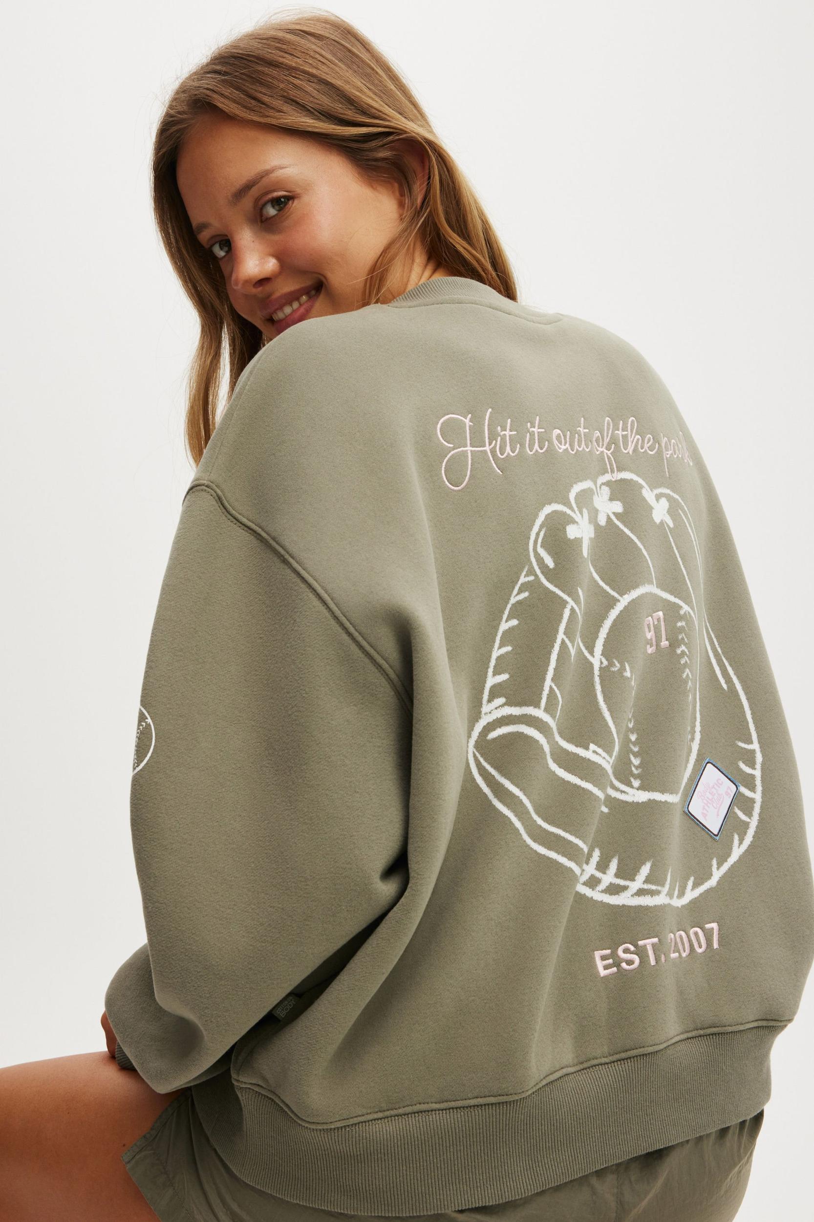 Plush Graphic Pocket Crew Sweatshirt Product Image