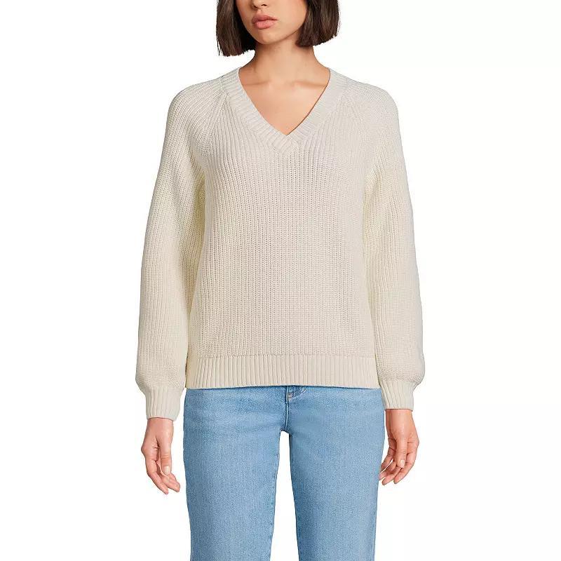 Women's Lands' End Drifter Balloon Sleeve Sweater, Size: XS, Fresh Ivory Product Image