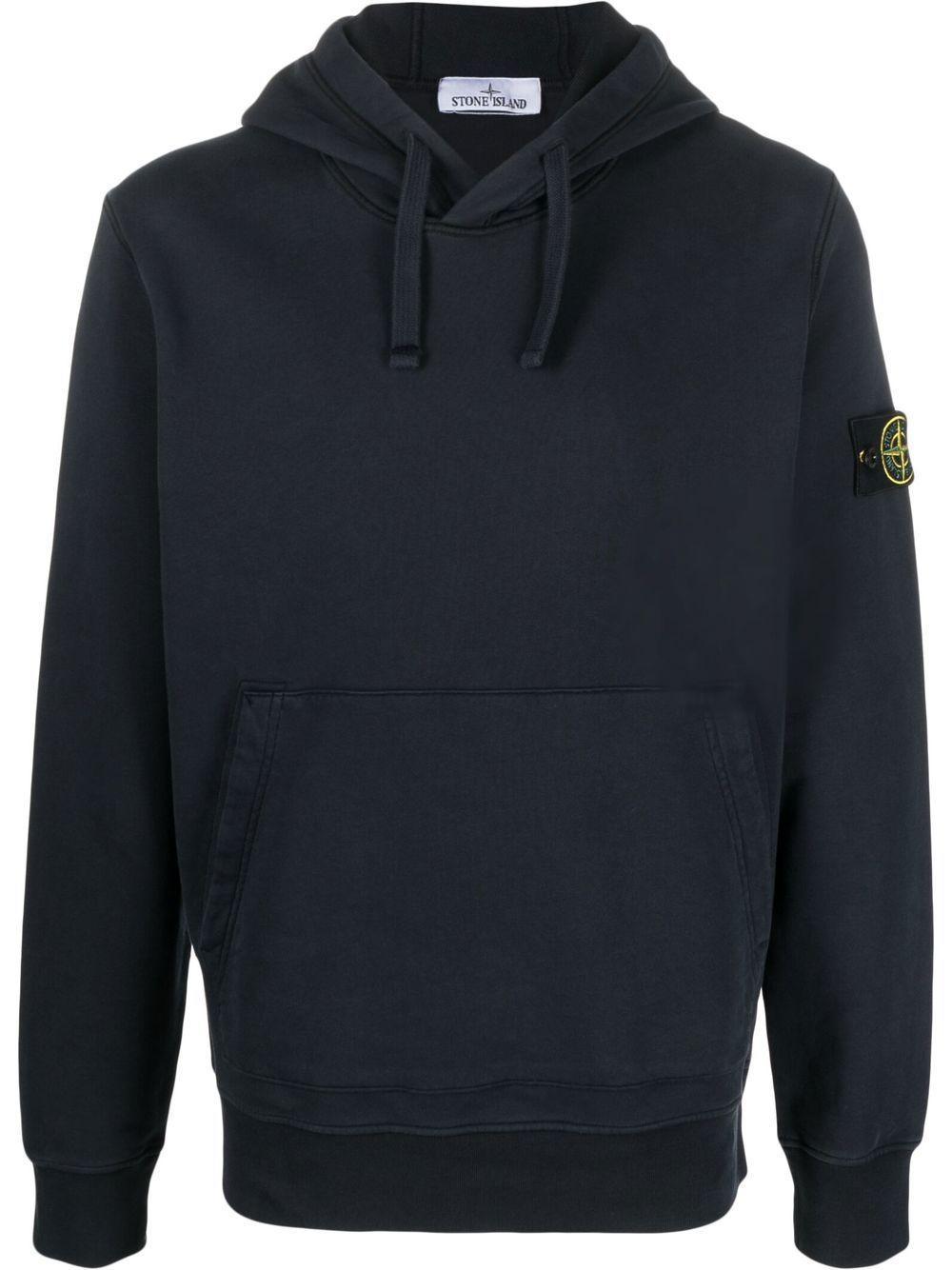 STONE ISLAND Compass Patch-detail Hoodie In Blue Product Image