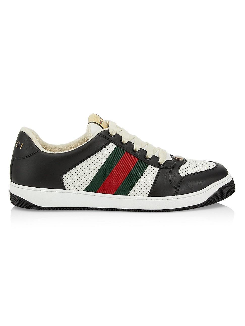 Mens Screener Signature Web Leather Low-Top Sneakers Product Image