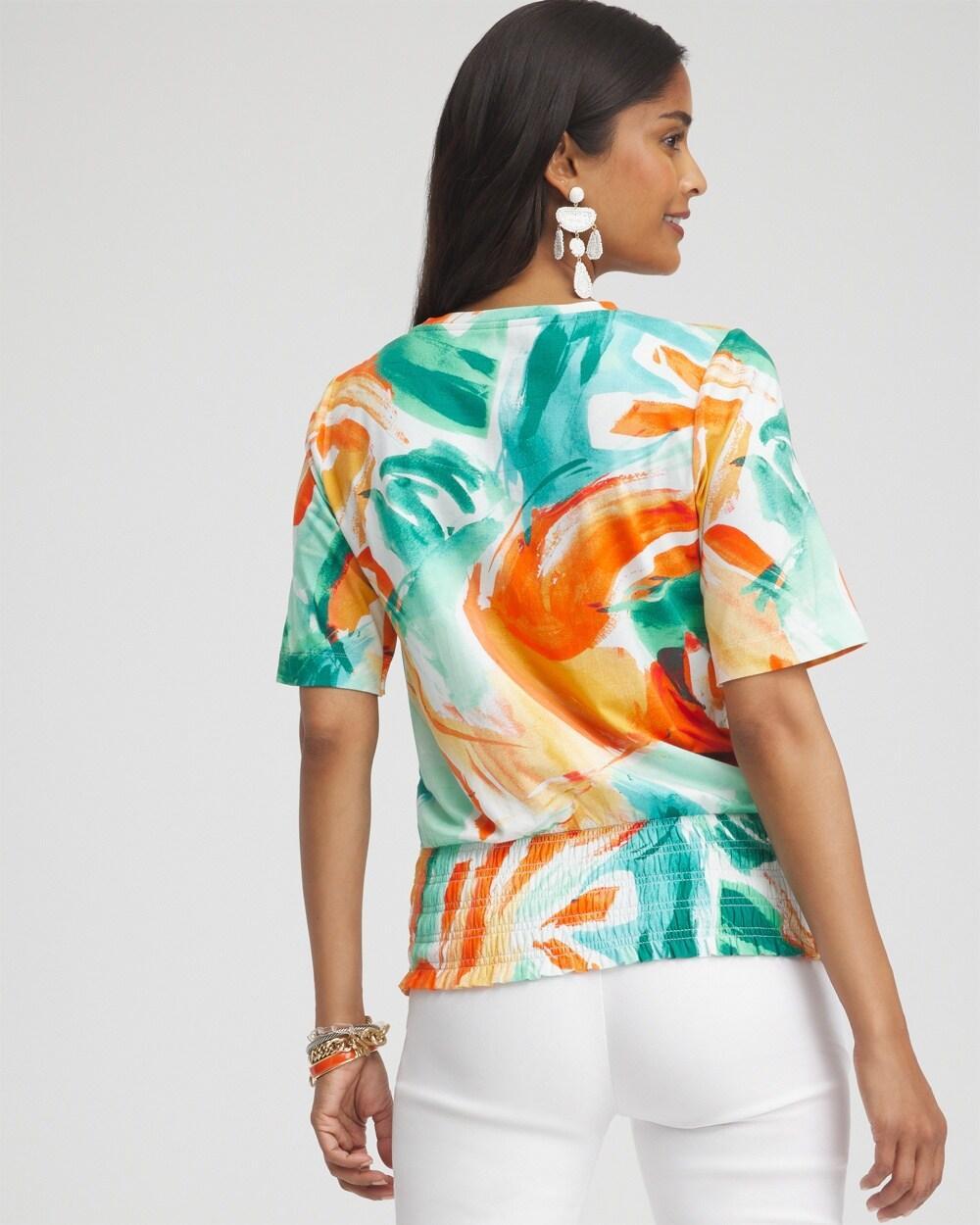 Touch of Cool™ Abstract Smocked Waist Tee Product Image