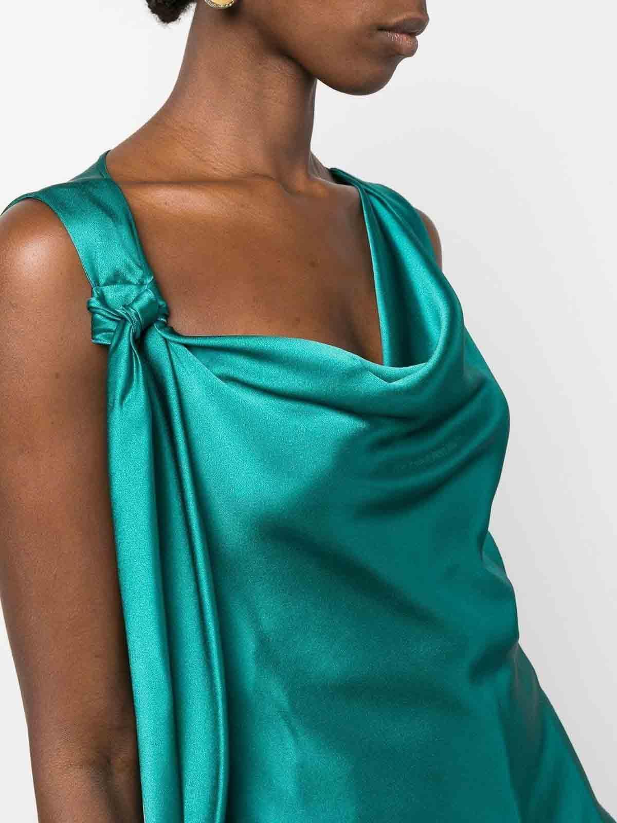 ALBERTA FERRETTI Bow-detailed Sleeveless Top In Green Product Image