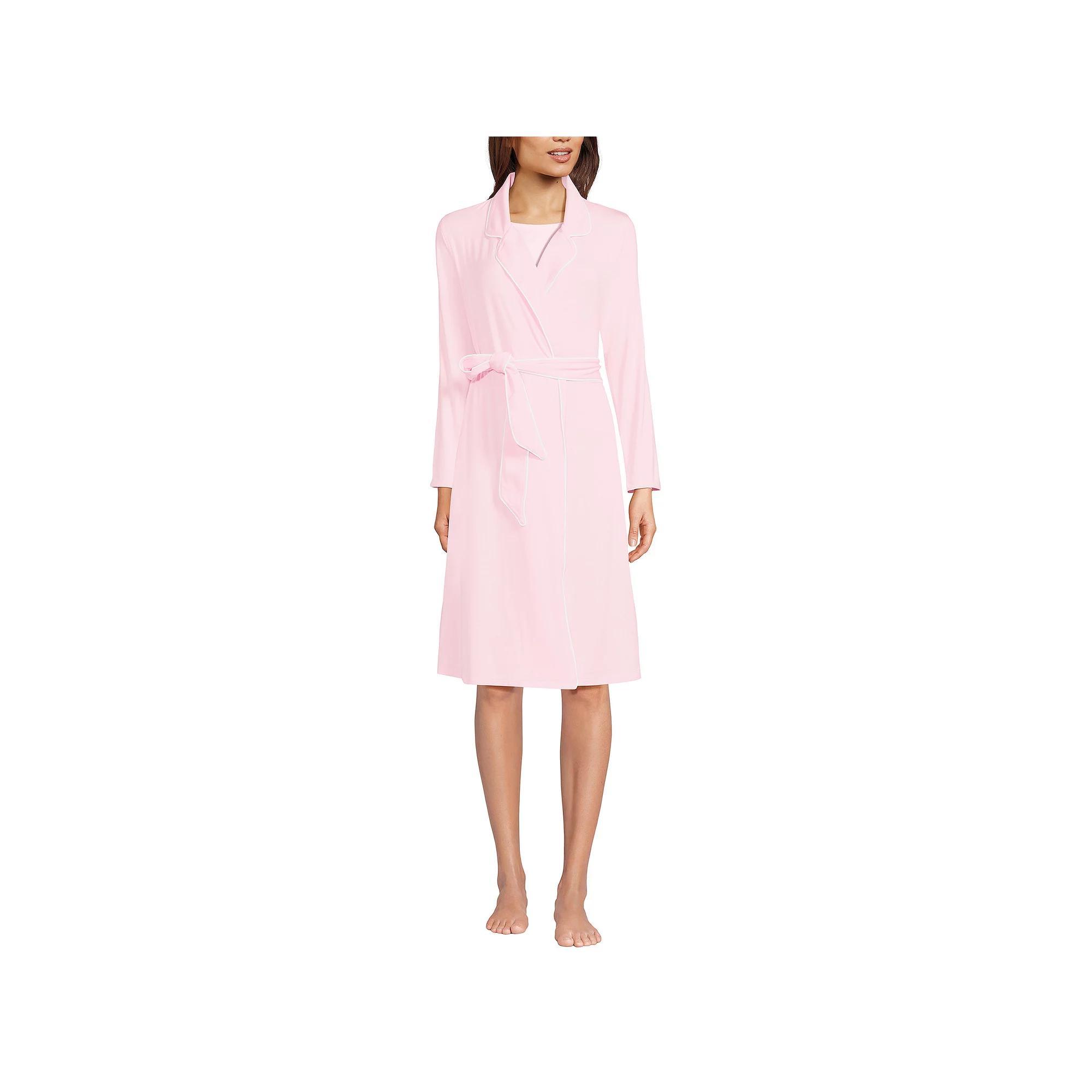 Women's Lands' End Tie Front Cooling Robe, Size: XS, Pink Fog Product Image