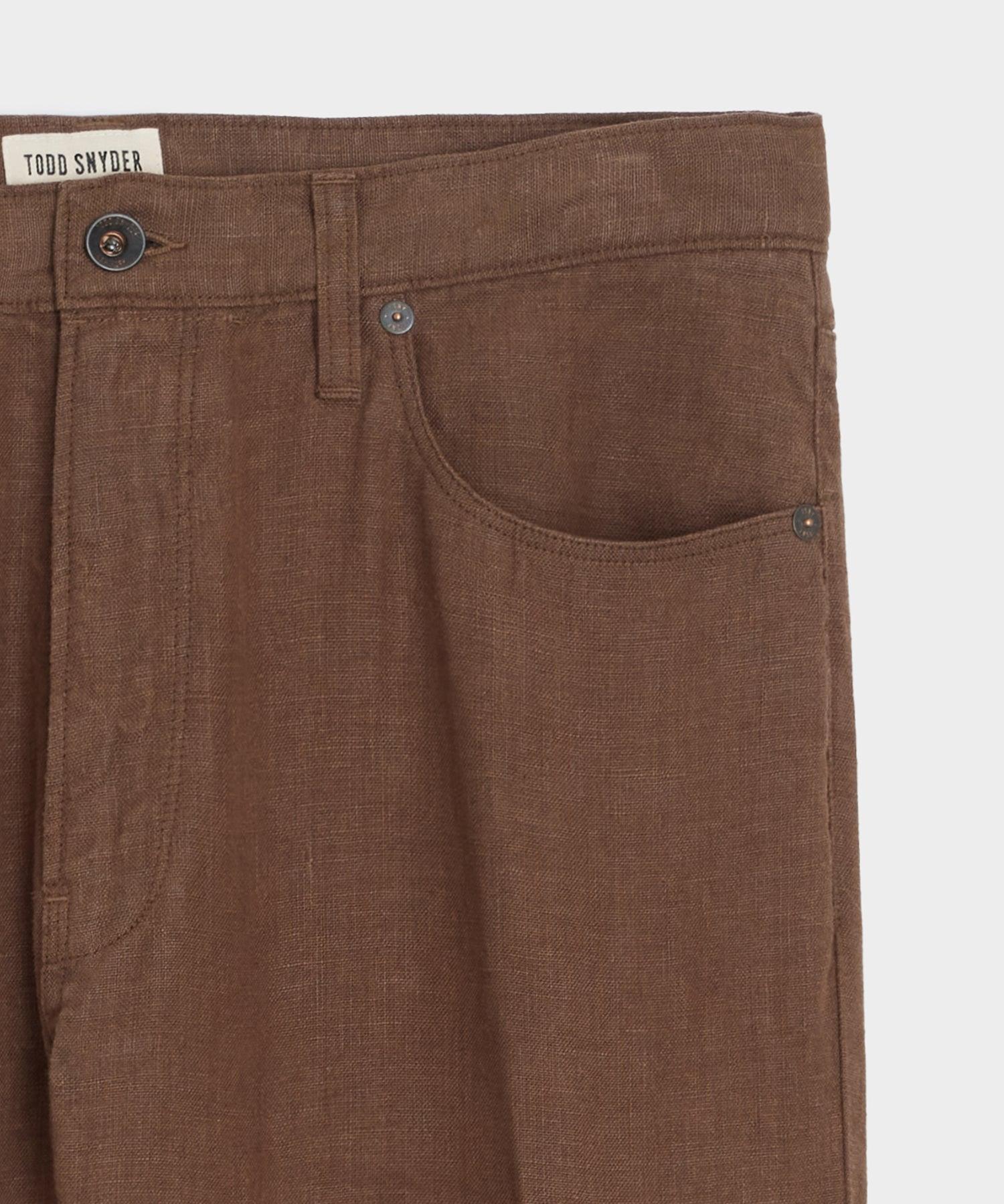 Vintage Straight Fit 5-Pocket Linen Pant Male Product Image