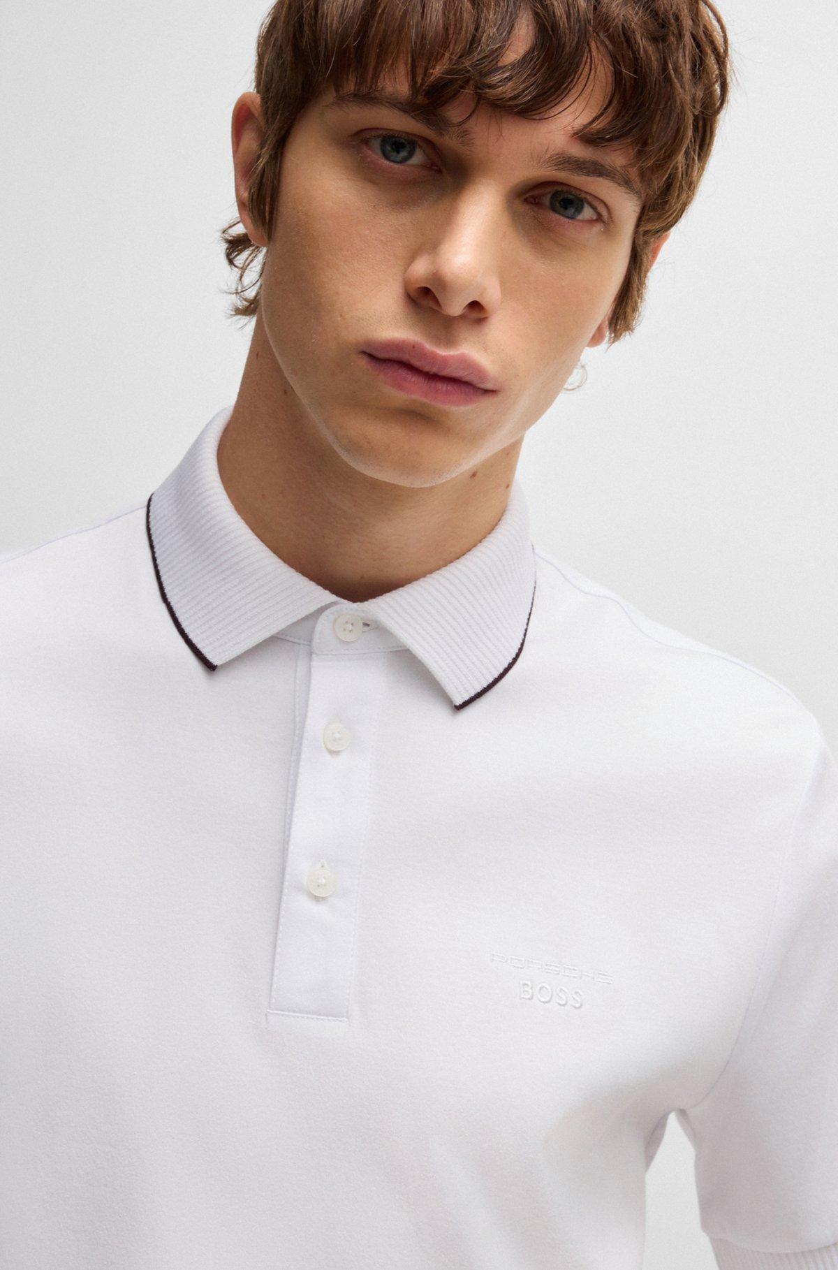 Porsche x BOSS mercerized-cotton polo shirt with logo detail Product Image