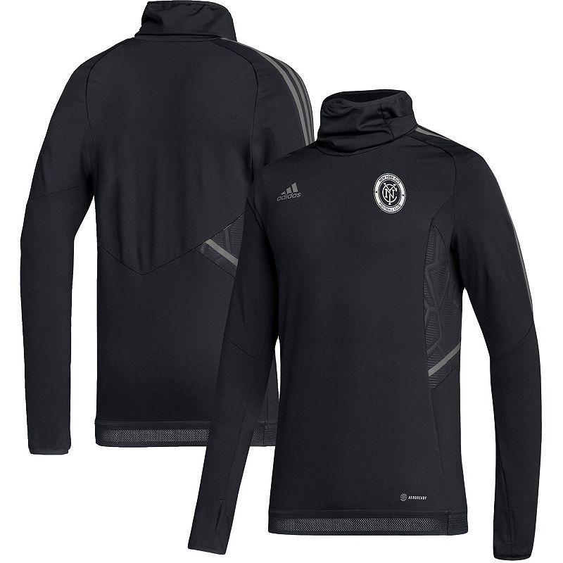 Mens adidas Black San Jose Earthquakes COLD.RDY Raglan Warmup Pullover Jacket Product Image
