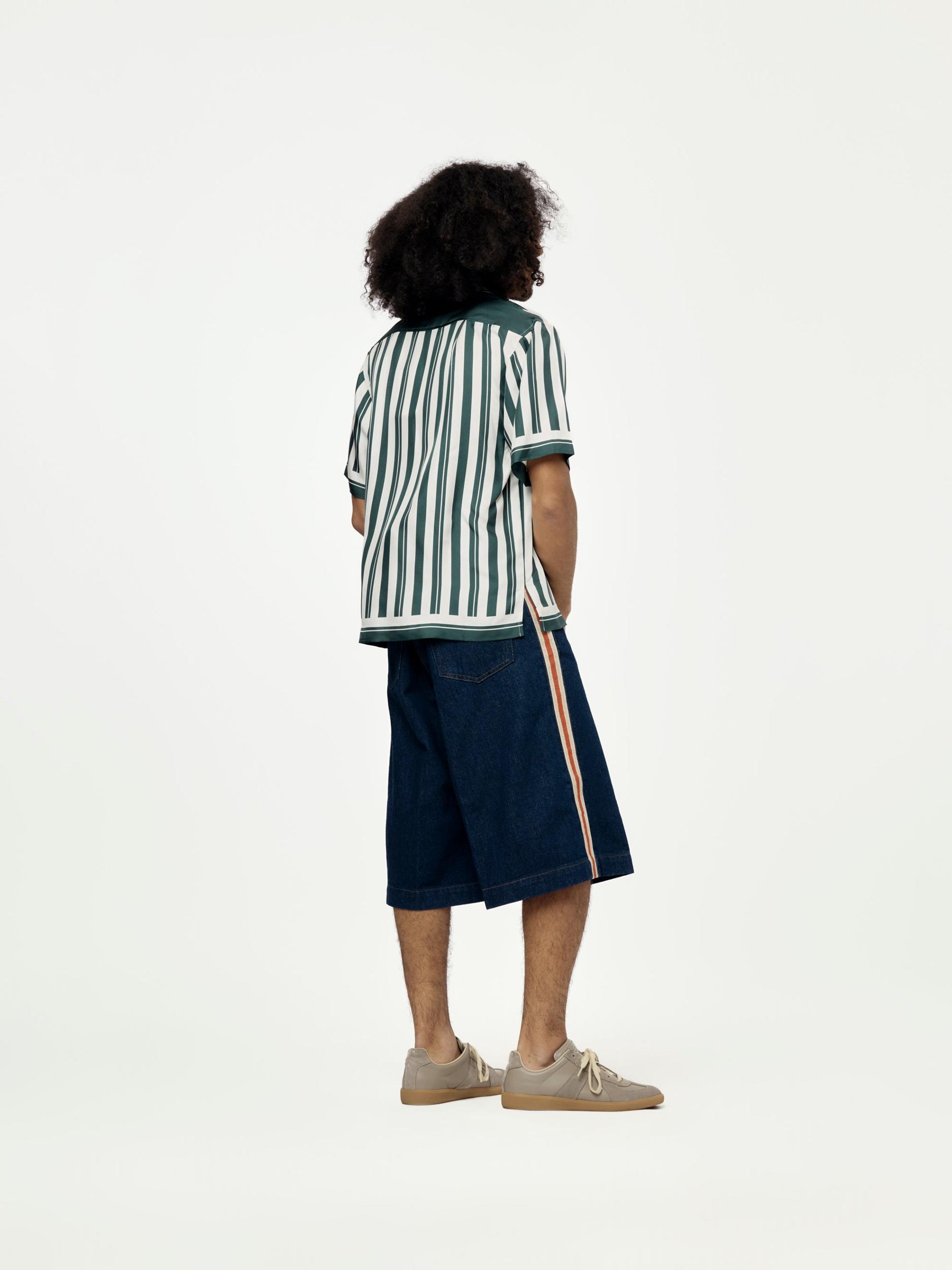 June Bowling Shirt (Ivory/Green) Product Image
