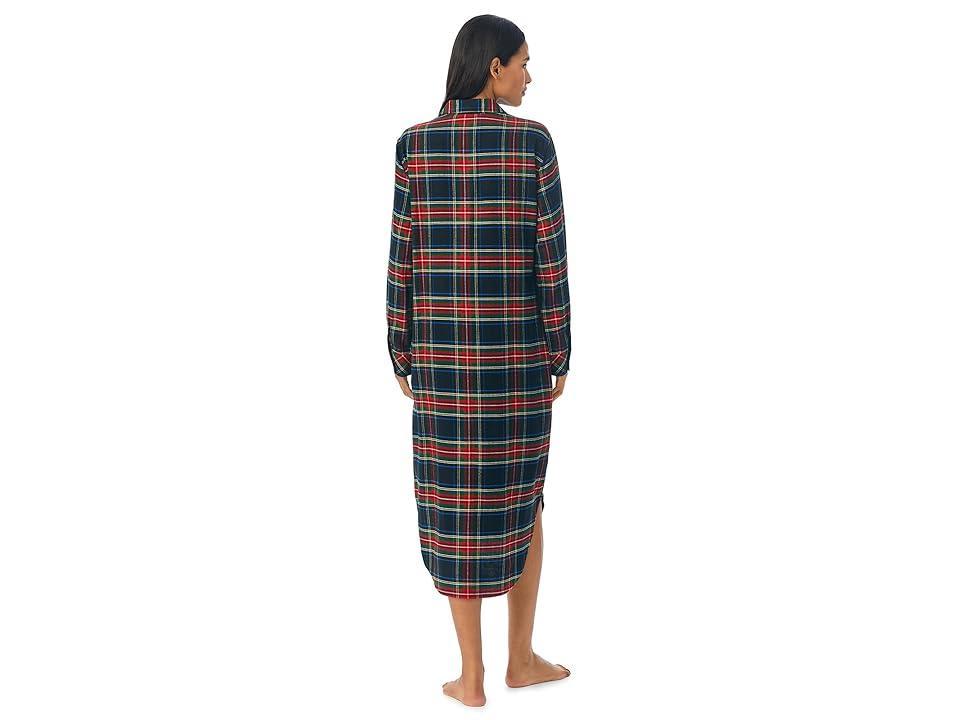 Lauren Ralph Lauren Long Sleeve Ballet Sleepshirt Plaid) Women's Pajama Product Image