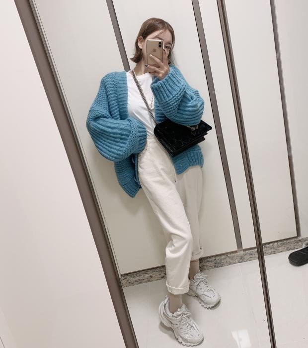 Button-Up Plain Cardigan Product Image
