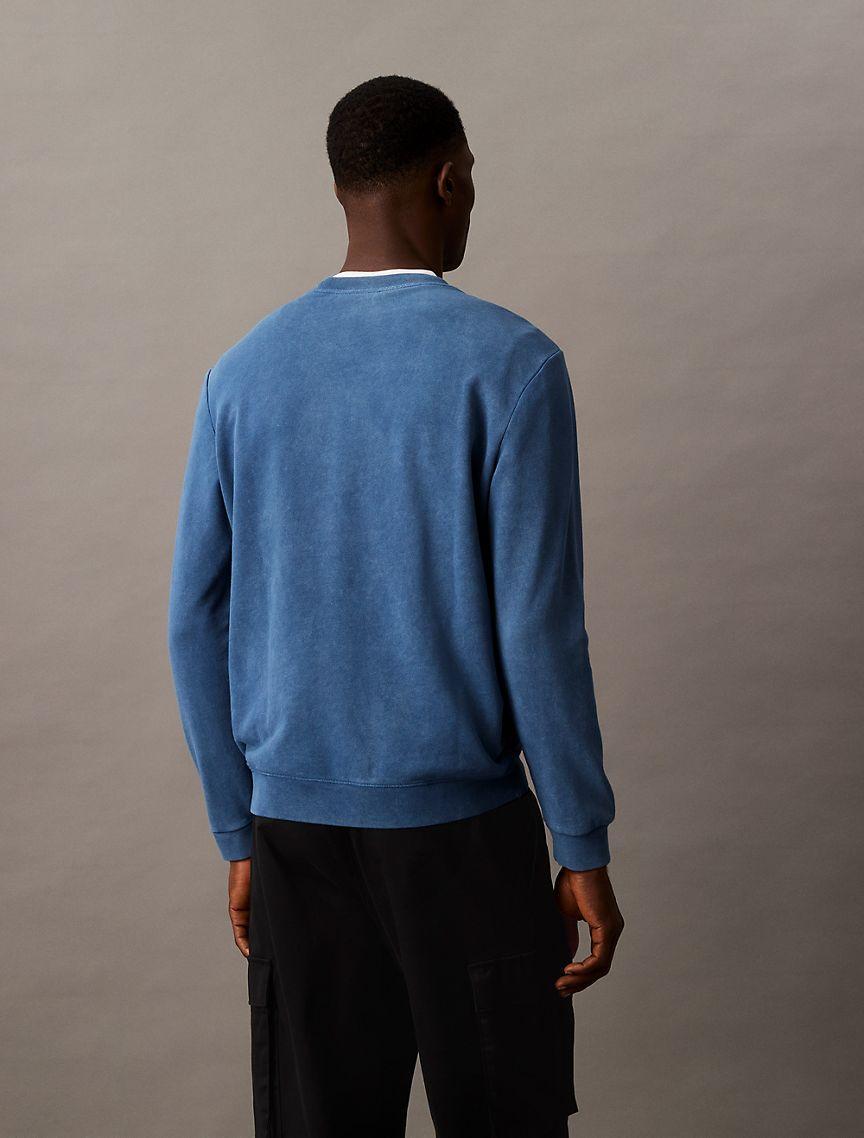 Calvin Klein Men's Washed Terry Classic Sweatshirt - Neutral - S Product Image