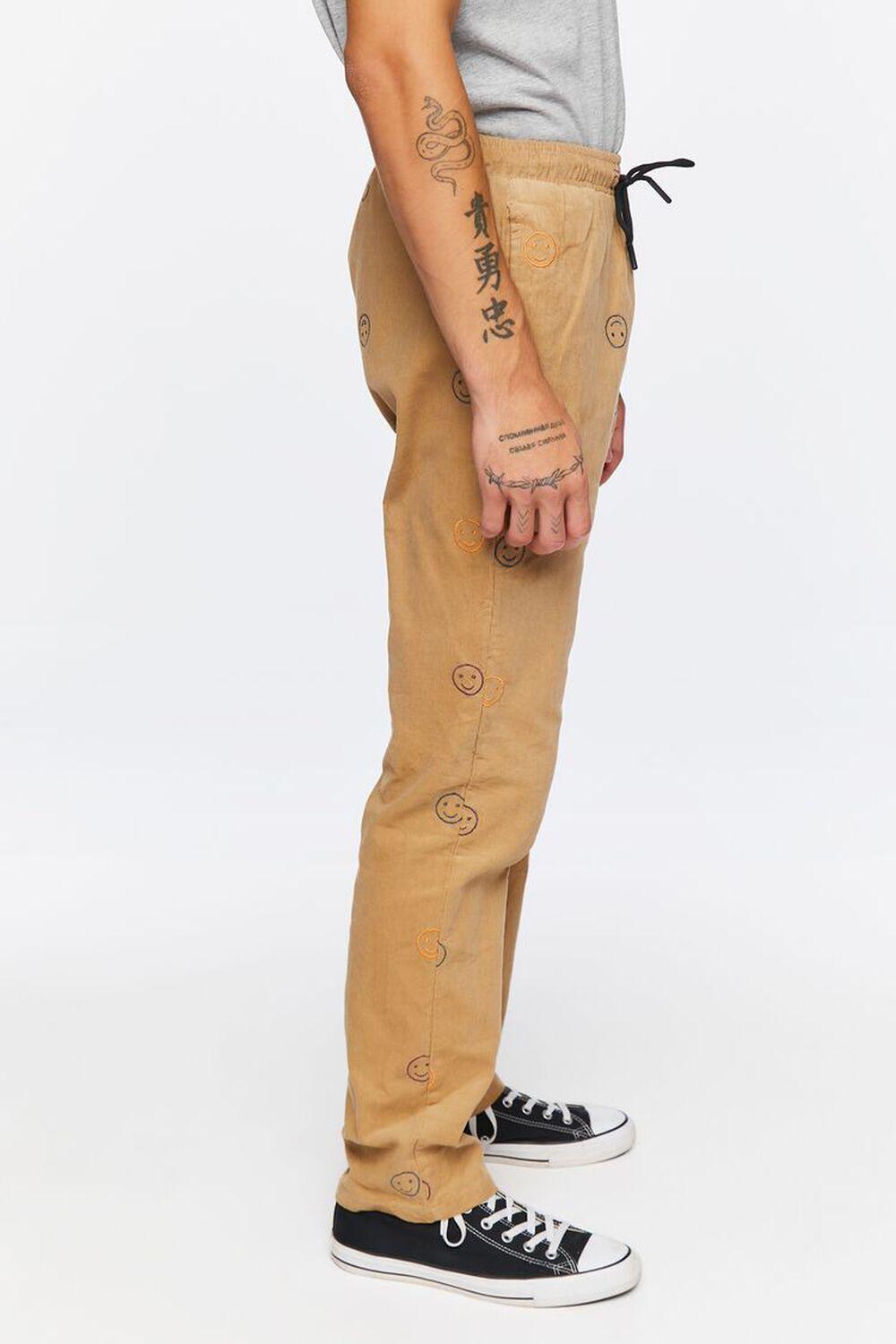 Happy Face Corduroy Drawstring Pants | Forever 21 Product Image