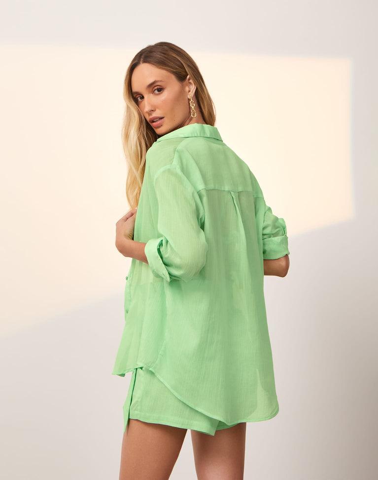 Lyra Long Sleeve Blouse - Seaside Product Image