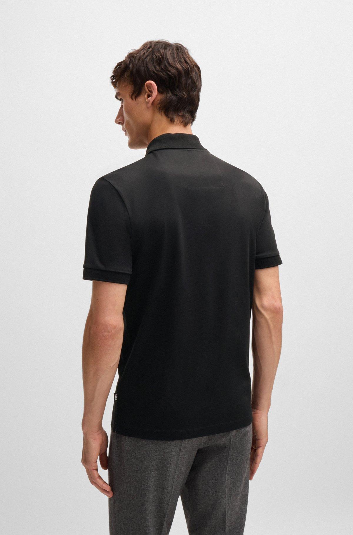 Mercerized-cotton polo shirt with Double B monogram Product Image