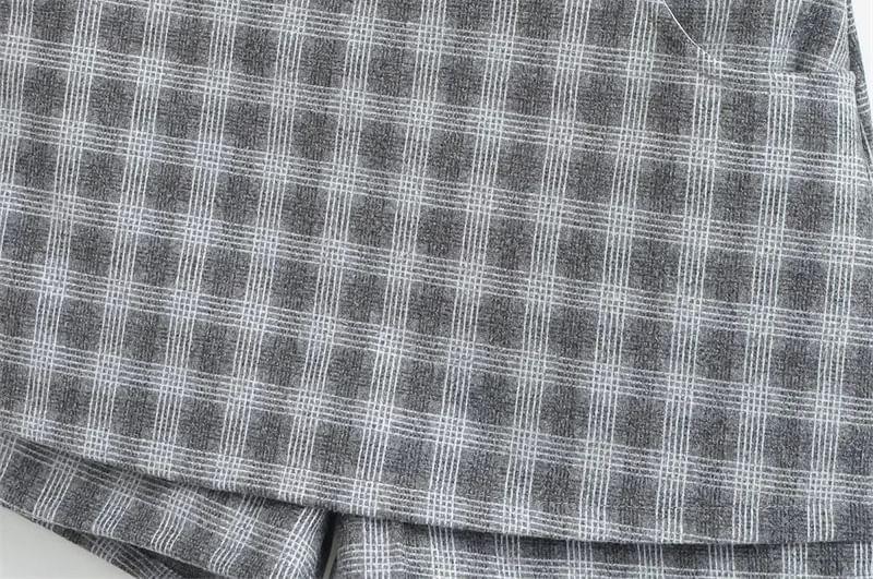 High Waist Plaid Mini Skort Product Image